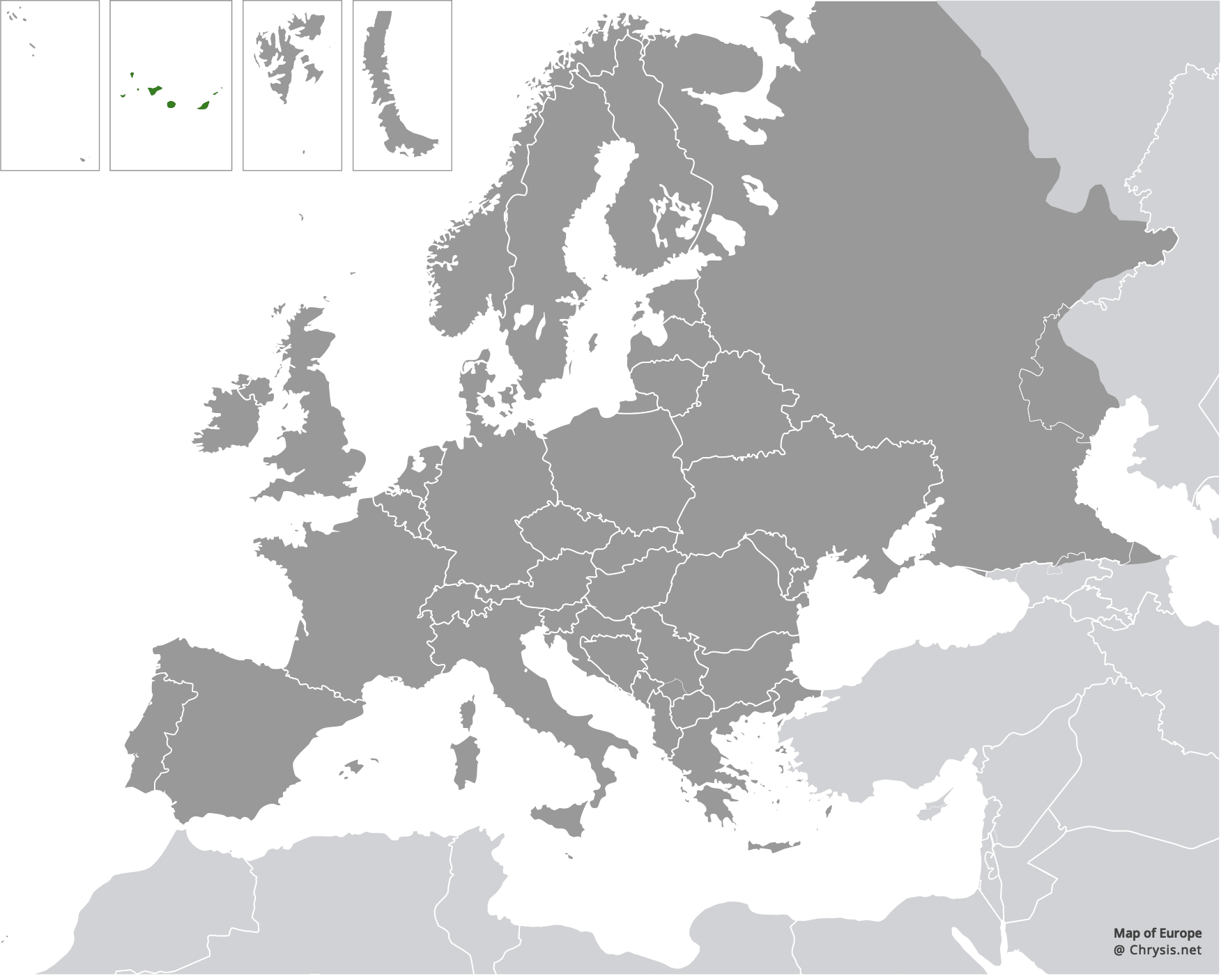 European distribution of Chrysis canaria Linsenmaier, 1959