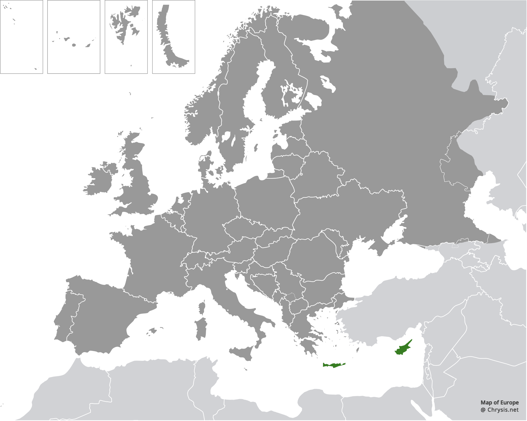European distribution of Chrysis ignita cypriaca Enslin, 1950