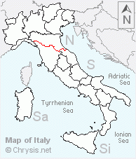 Italian distribution of Chrysis angustula alpina