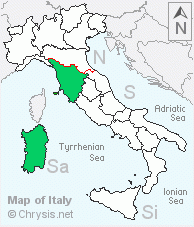 Italian distribution of Chrysis mysticalis simii