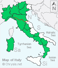 Italian distribution of Elampus panzeri 