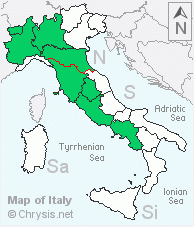 Italian distribution of Hedychridium krajniki