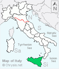 Italian distribution of Morphochrysis siziliana