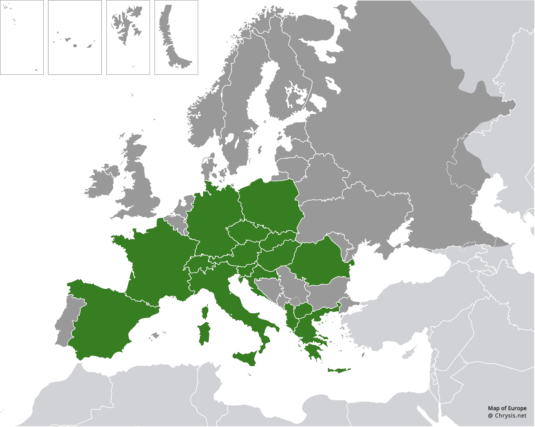 European distribution of Chrysidea disclusa (Linsenmaier, 1959)