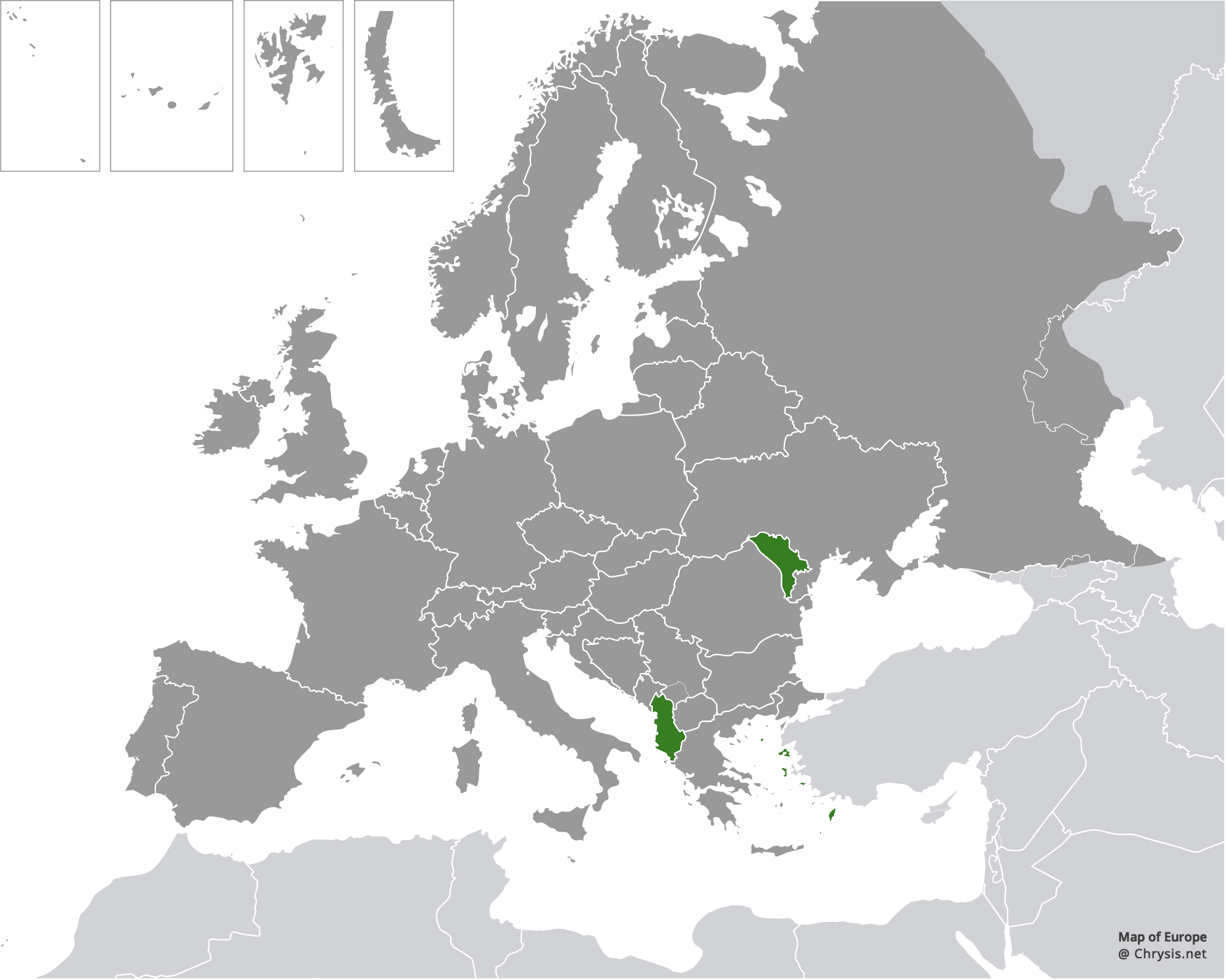 European distribution of Chrysis aestiva Dahlbom, 1854