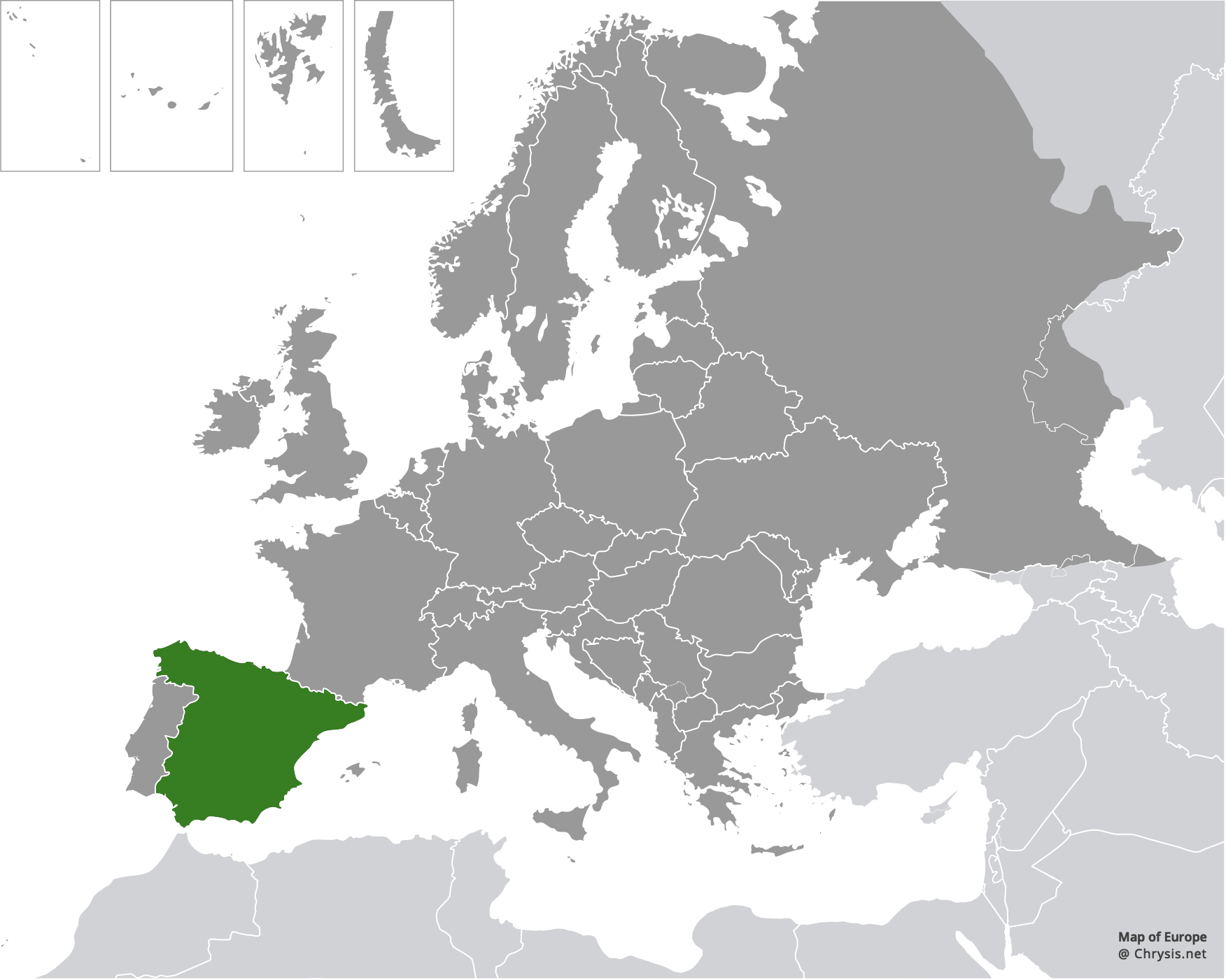 European distribution of Chrysis atraclypeata nevadensis Linsenmaier, 1987