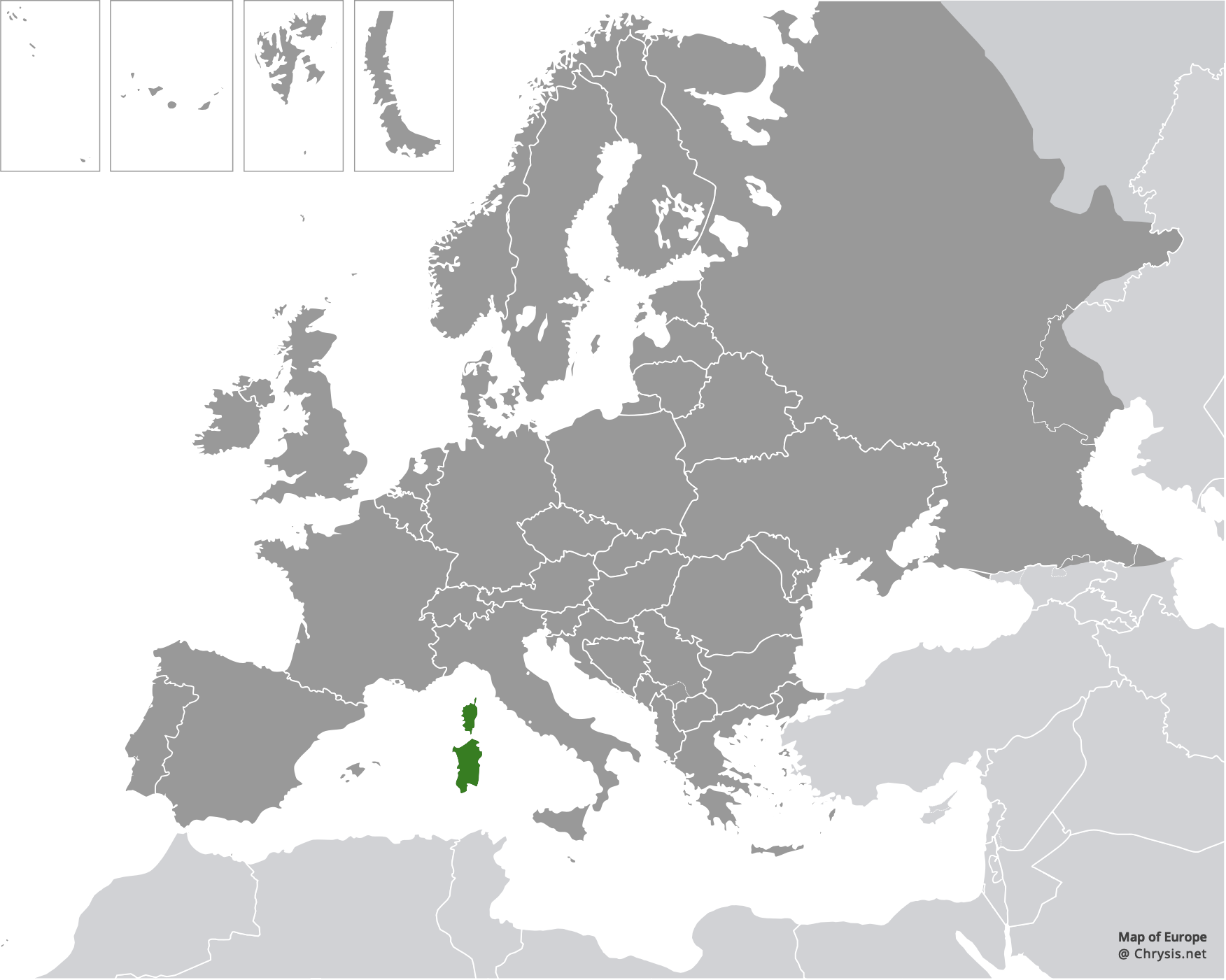 European distribution of Chrysis aurotecta Abeille, 1878