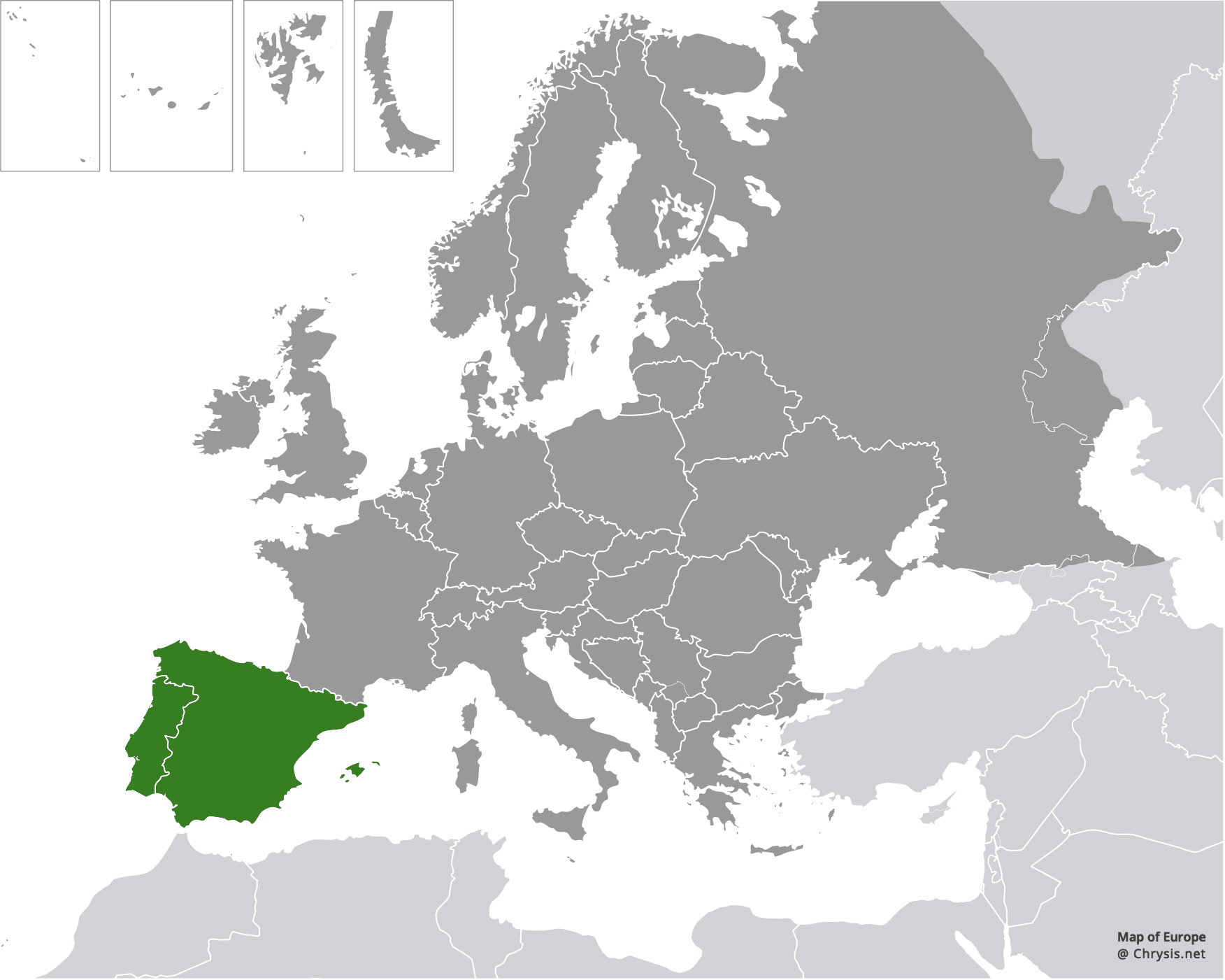 European distribution of Chrysis calpensis Buysson, 1891