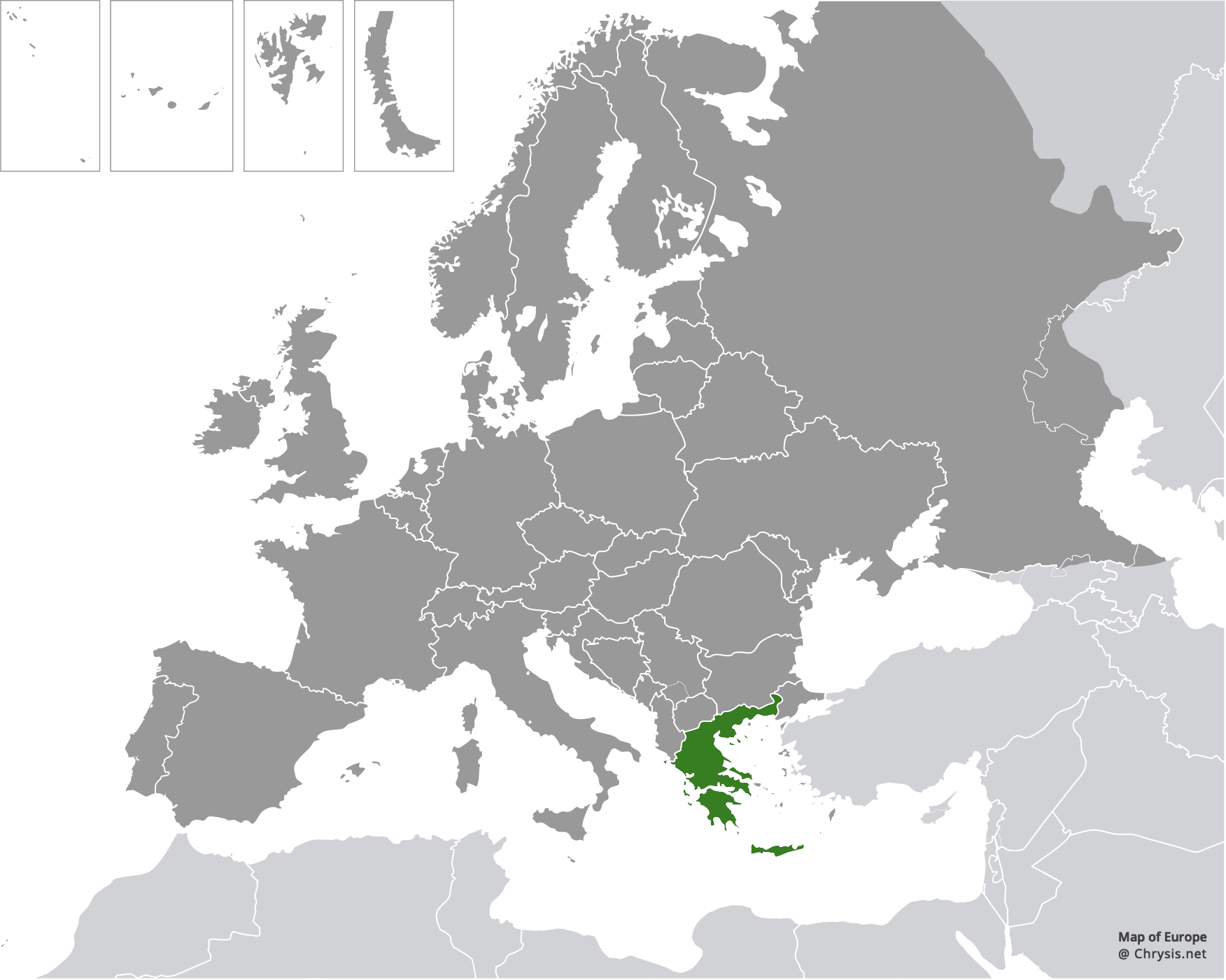European distribution of Chrysis cerastes corfouiana