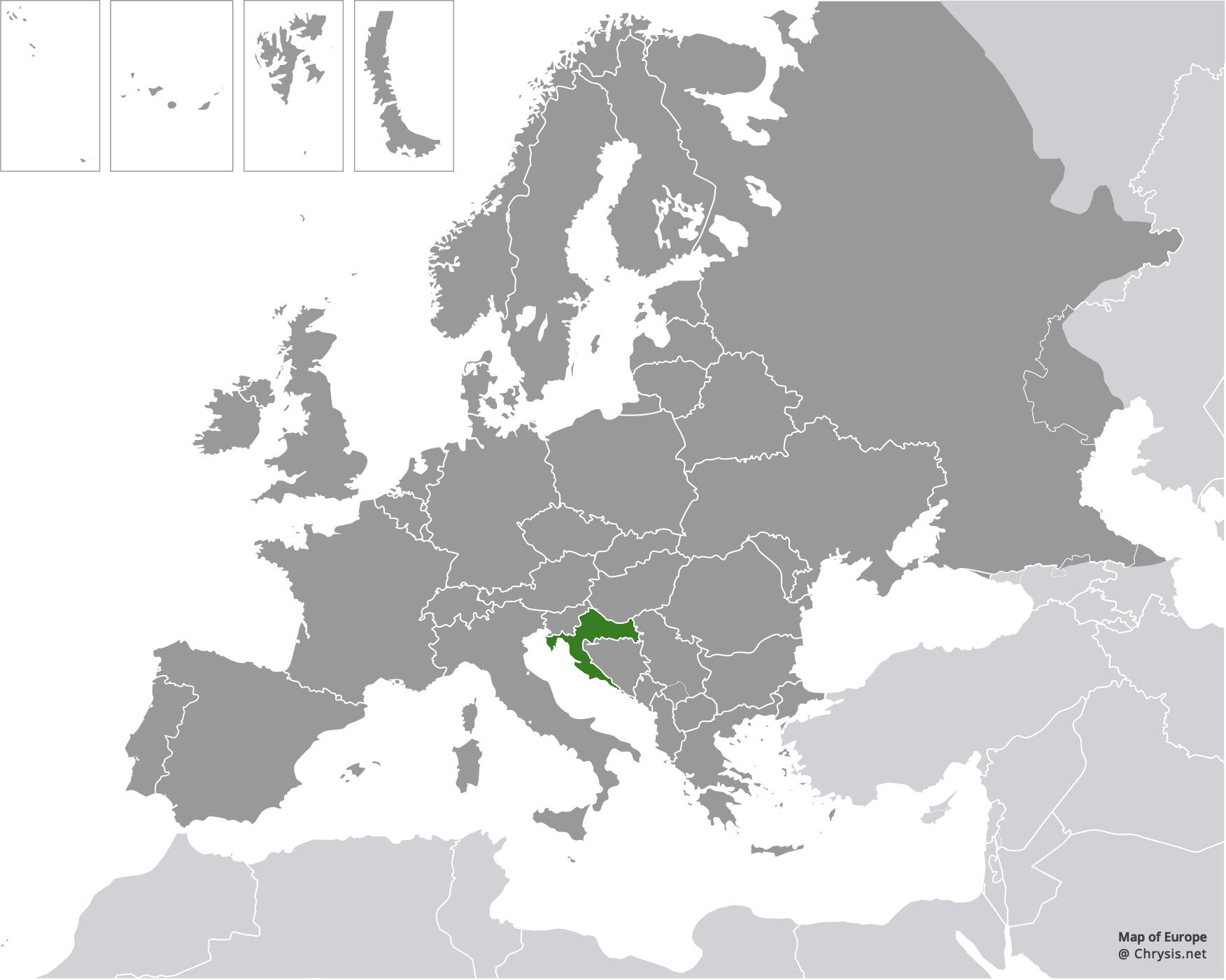 European distribution of Chrysis cingulicornis dalmatina Linsenmaier, 1959