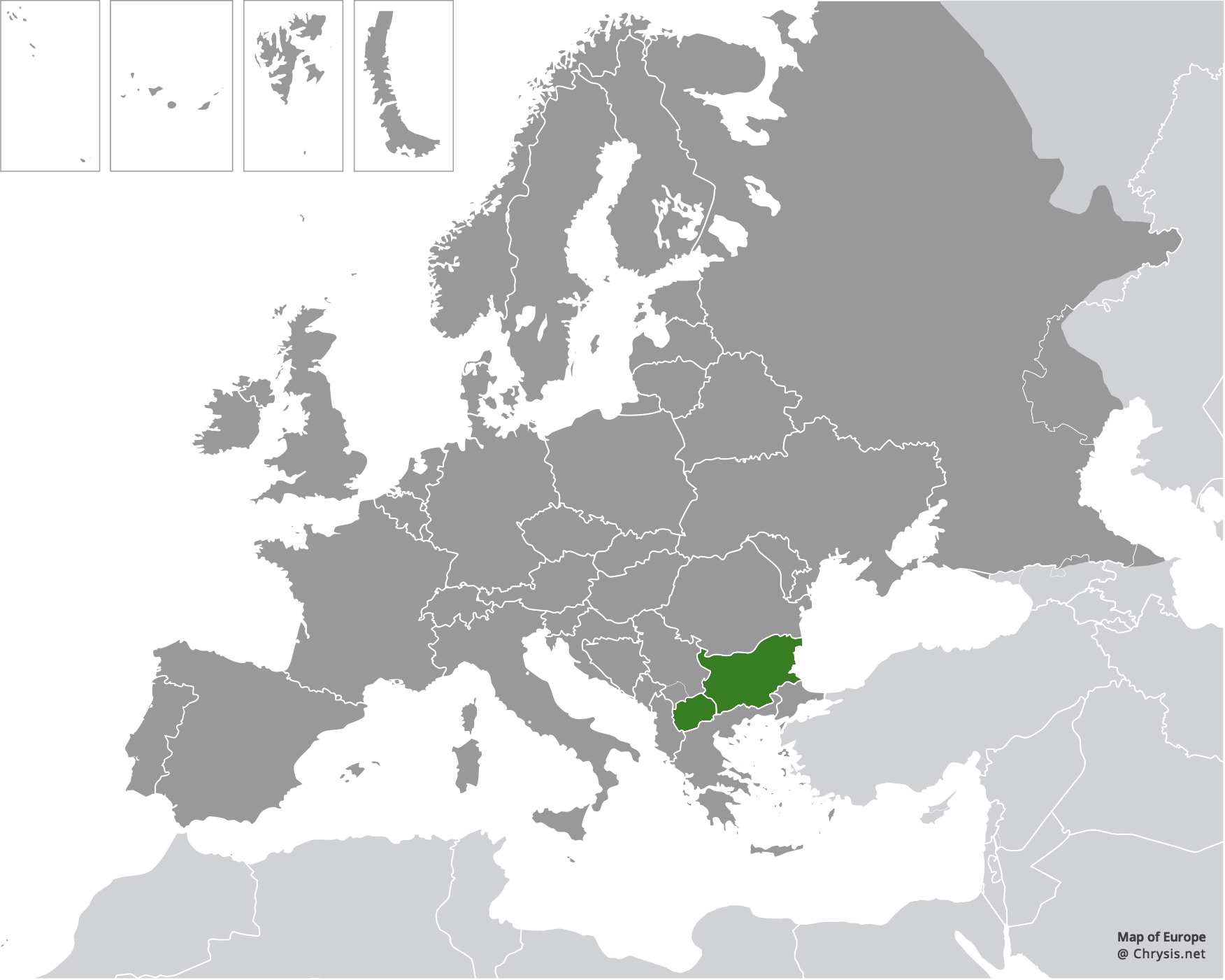 European distribution of Chrysis circe Mocsáry, 1889