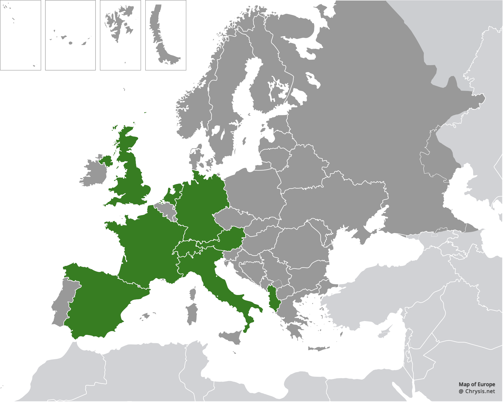 European distribution of Chrysis clarinicollis Linsenmaier, 1951