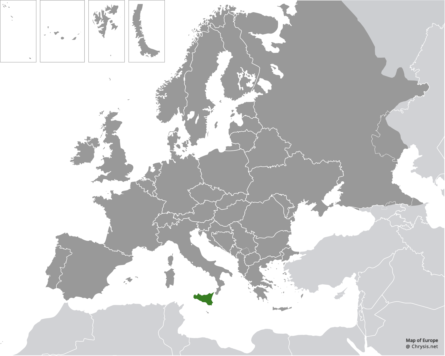 European distribution of Chrysis exsulans