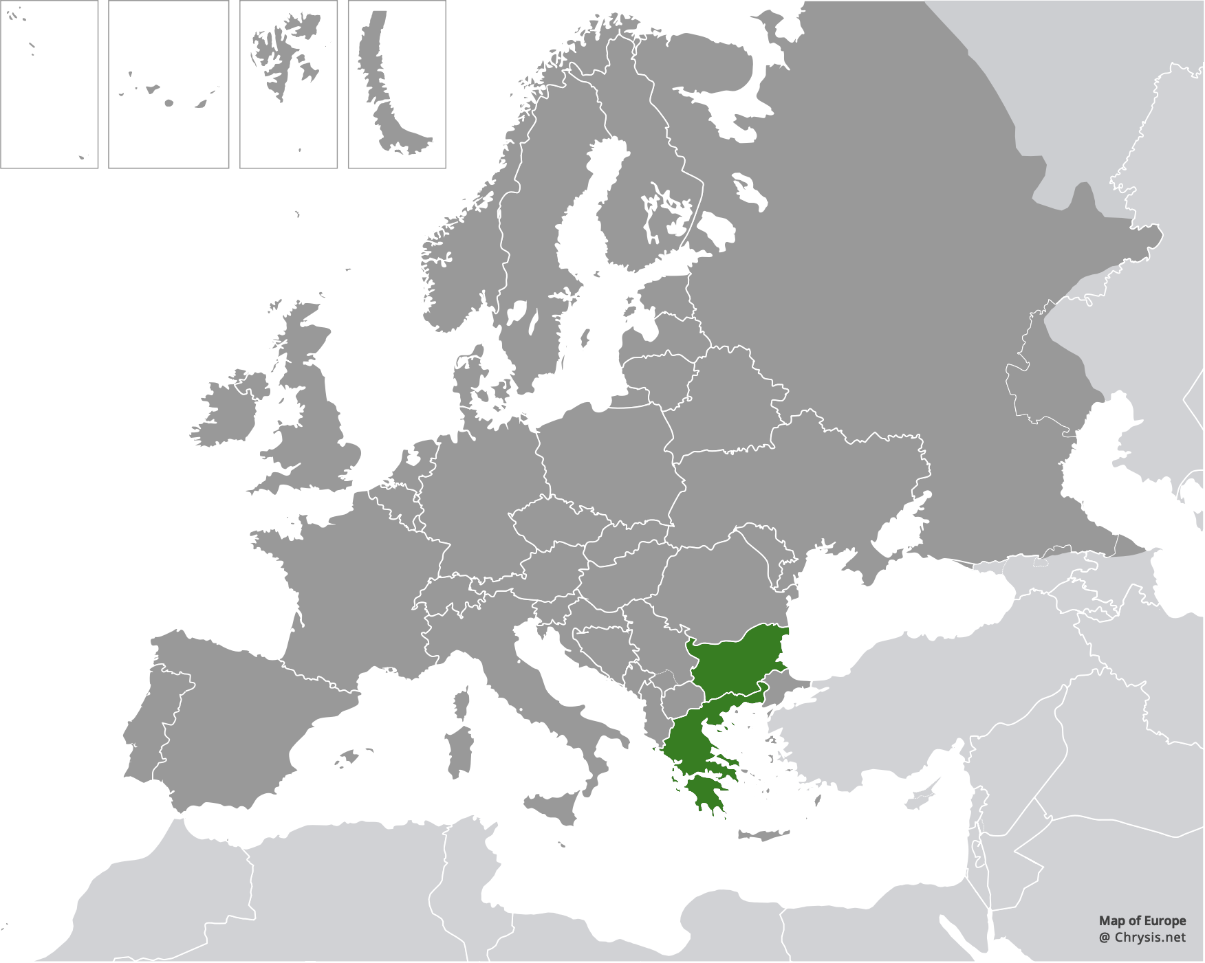 European distribution of Chrysis frankenbergeri Balthasar, 1953