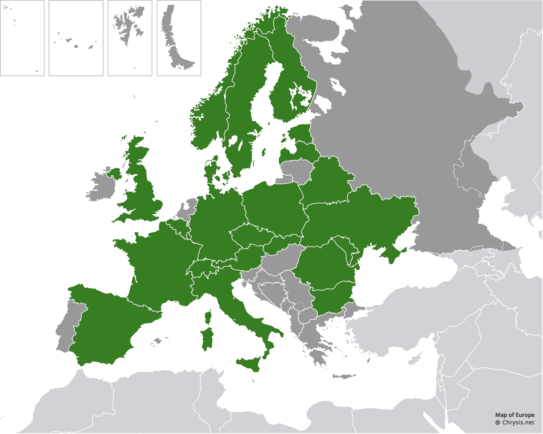 European distribution of Chrysis fulgida