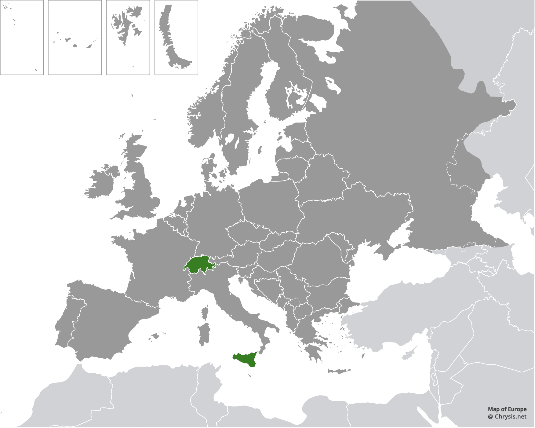 European distribution of Chrysis germari intergermari Linsenmaier, 1959