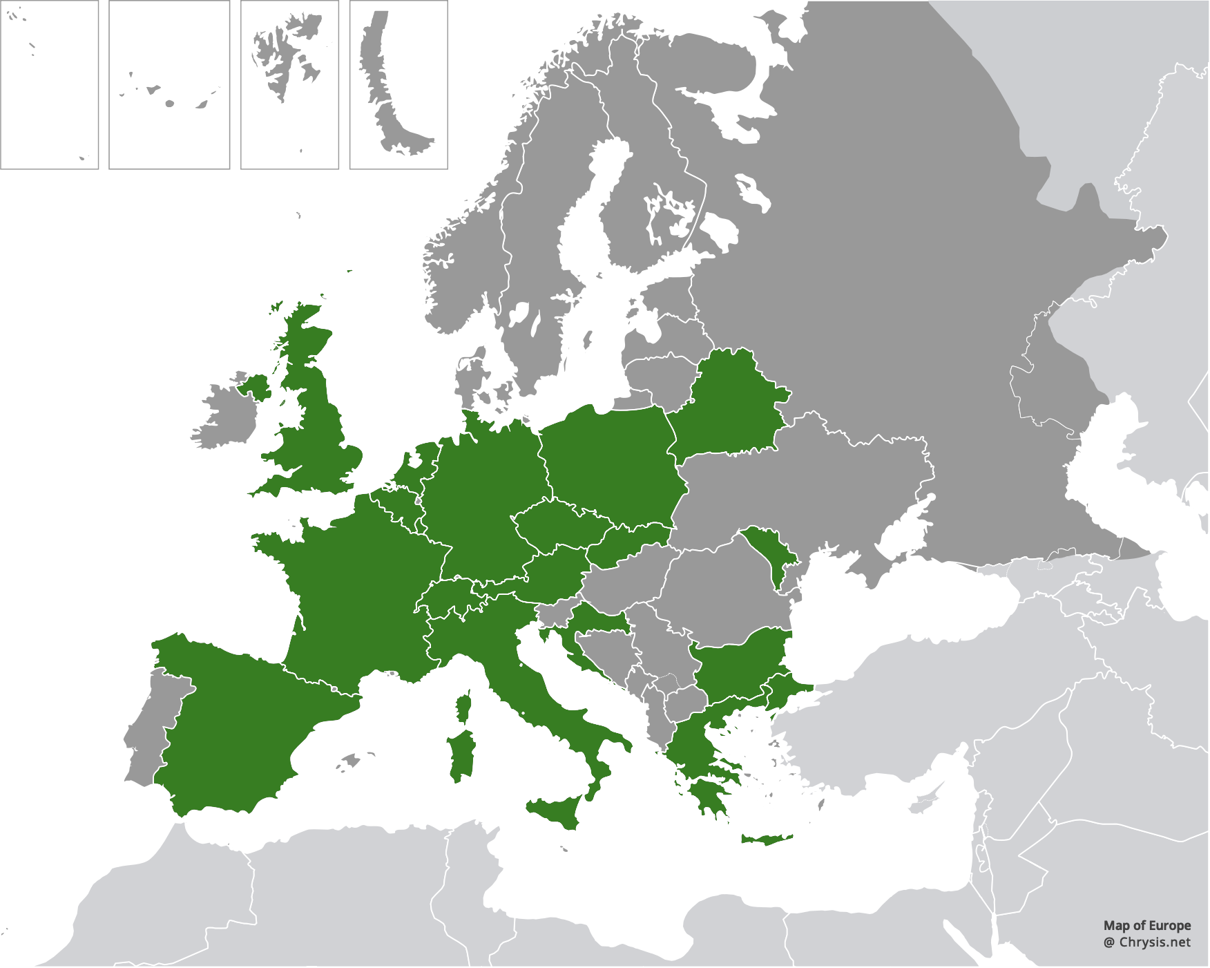 European distribution of Chrysis gracillima Förster, 1853