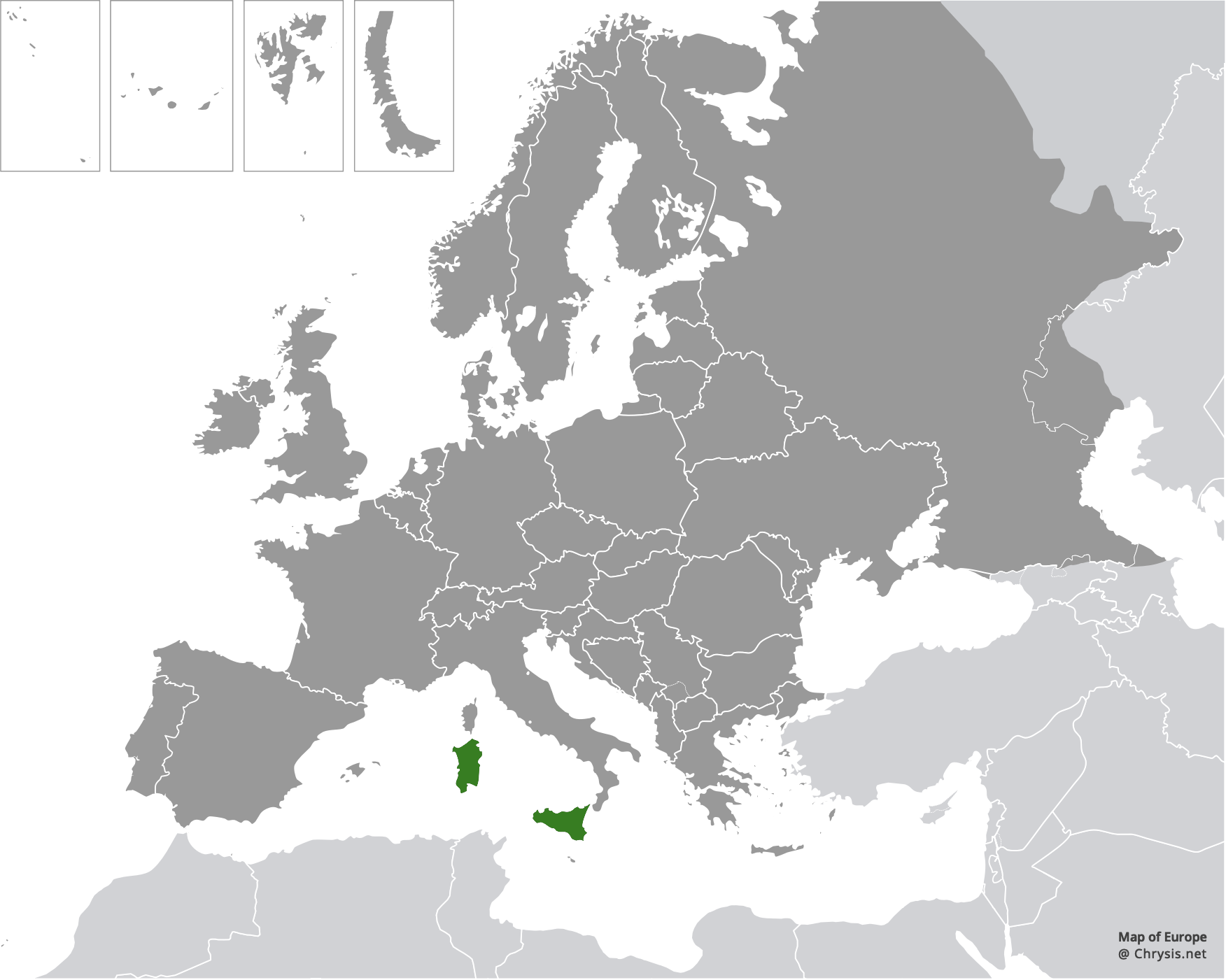 European distribution of Chrysis gracillima styx (Trautmann, 1926)