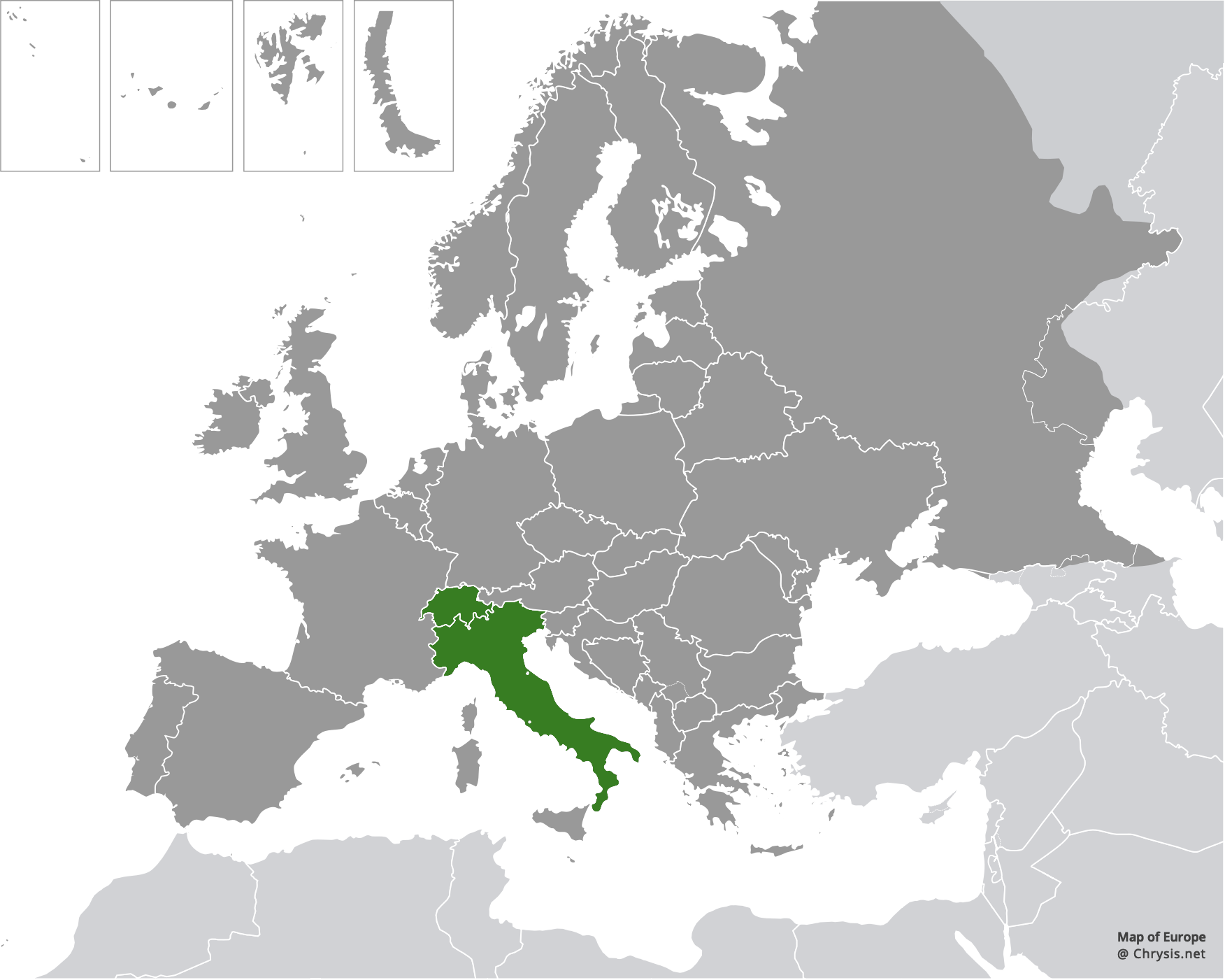 European distribution of Chrysis gribodoi spilota Linsenmaier, 1951