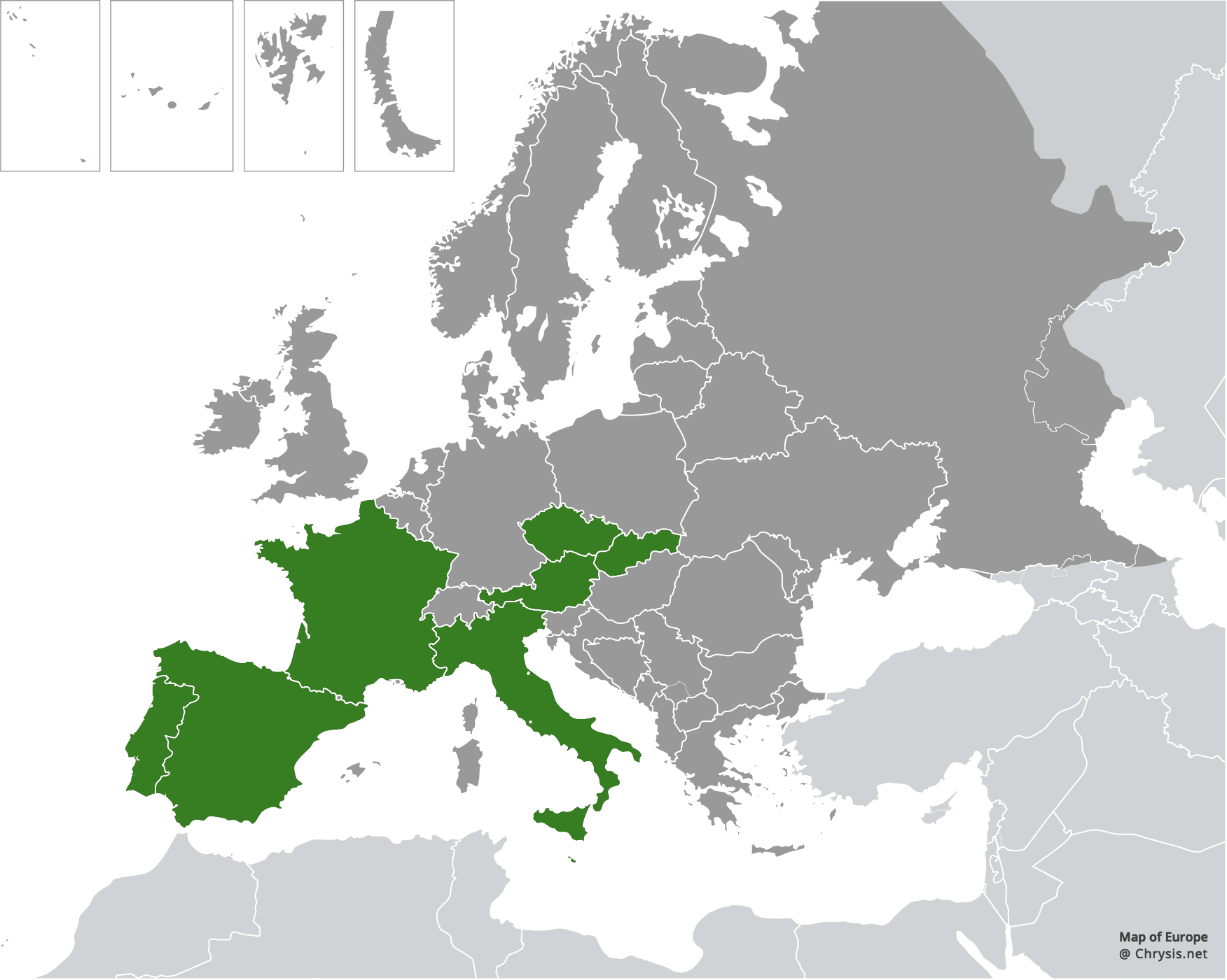 European distribution of Chrysis grohmanni