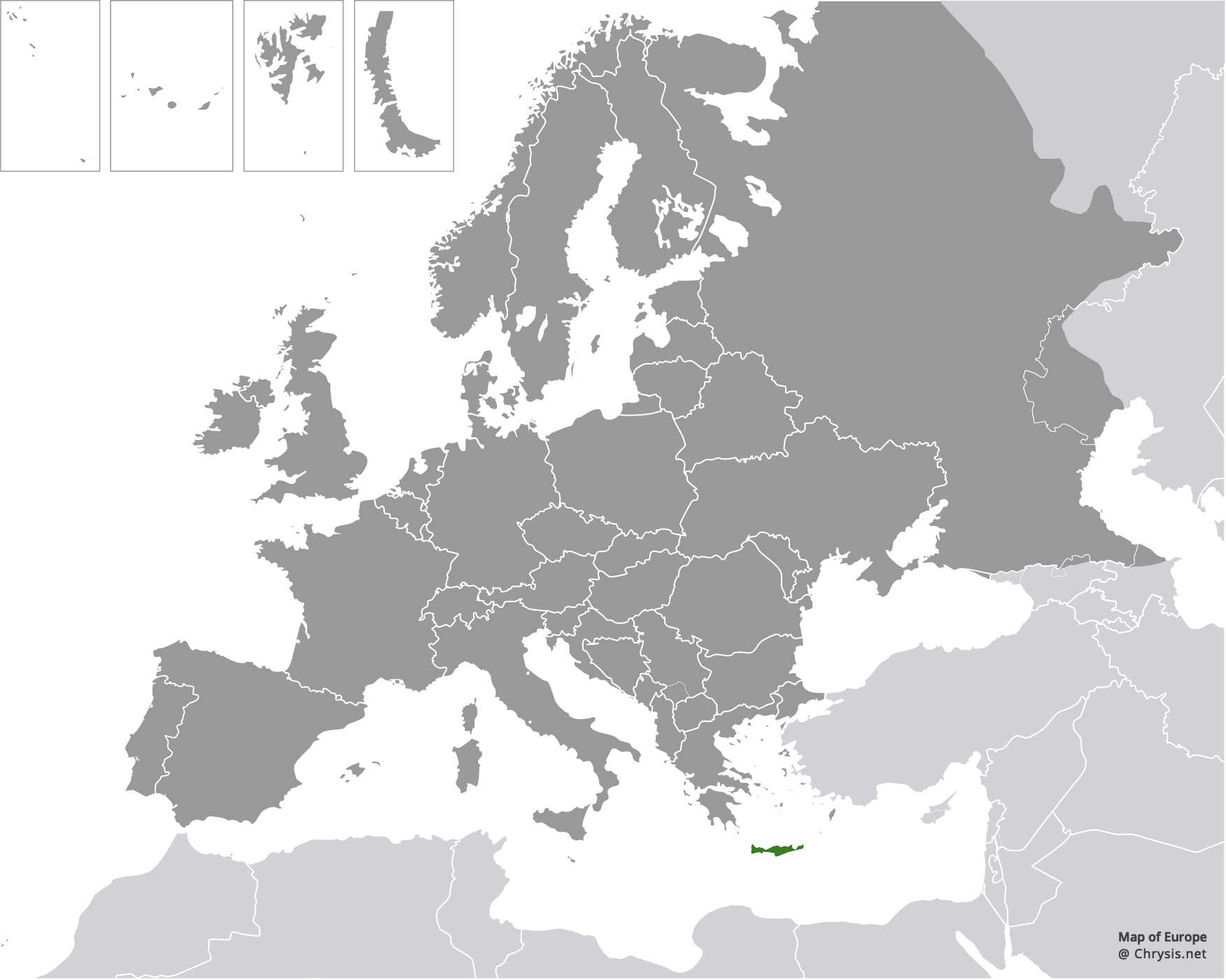 European distribution of Chrysis grohmanni creteensis Linsenmaier, 1959