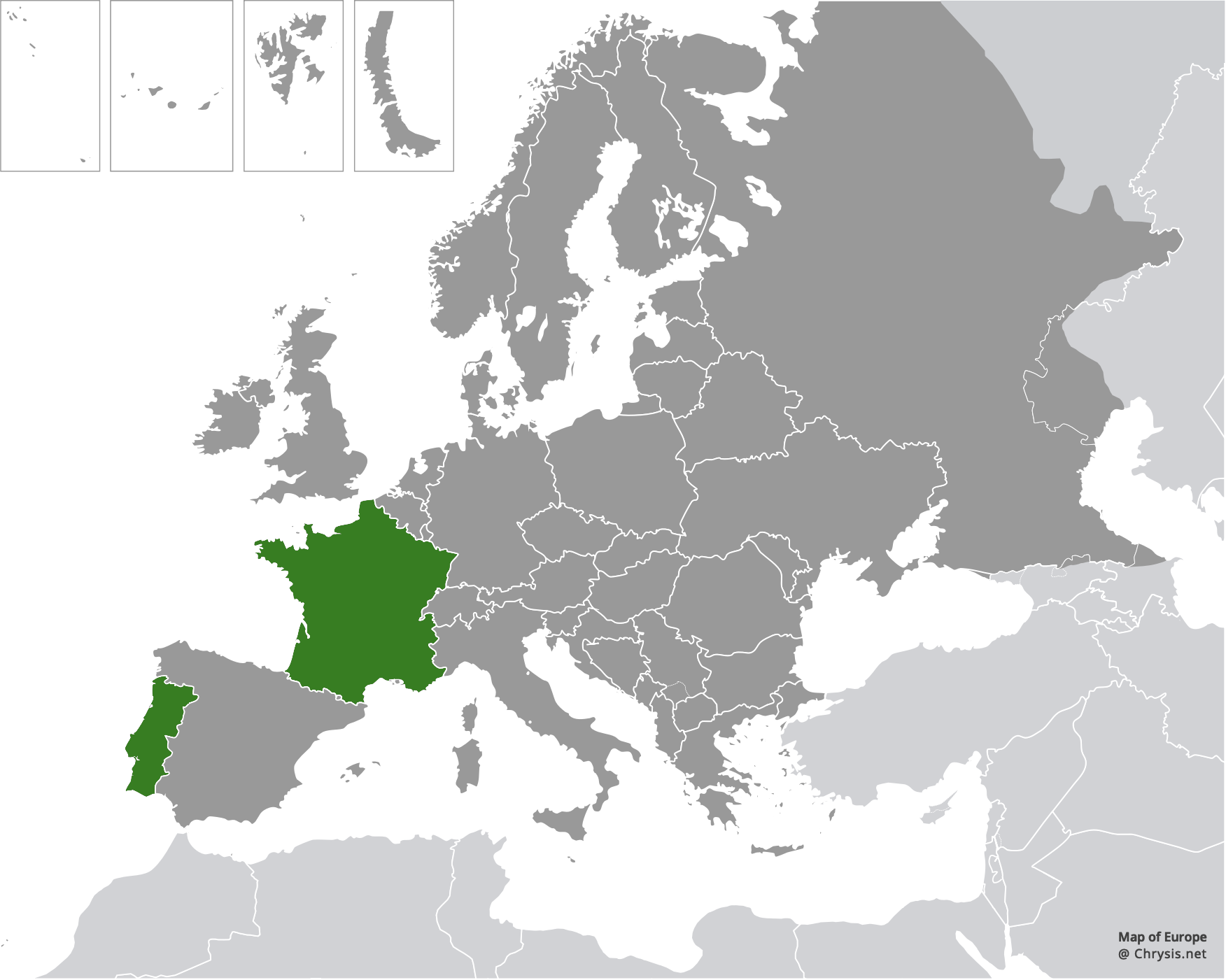 European distribution of Chrysis ignifacialis Linsenmaier, 1959