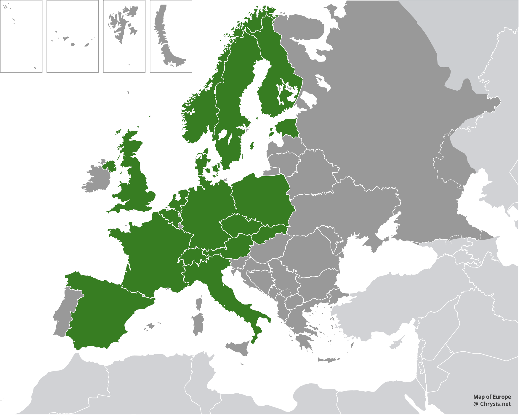 European distribution of Chrysis illigeri Wesmael, 1839