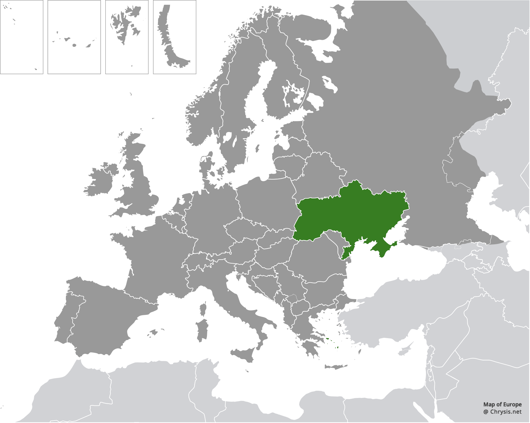 European distribution of Chrysis kolazyi Mocsáry, 1889