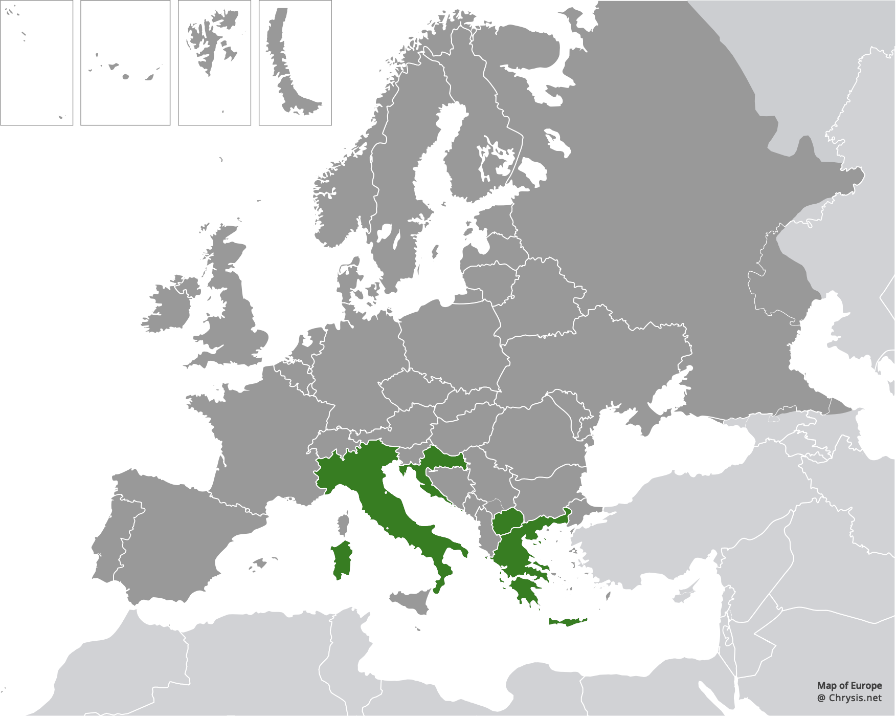 European distribution of Chrysis maderi