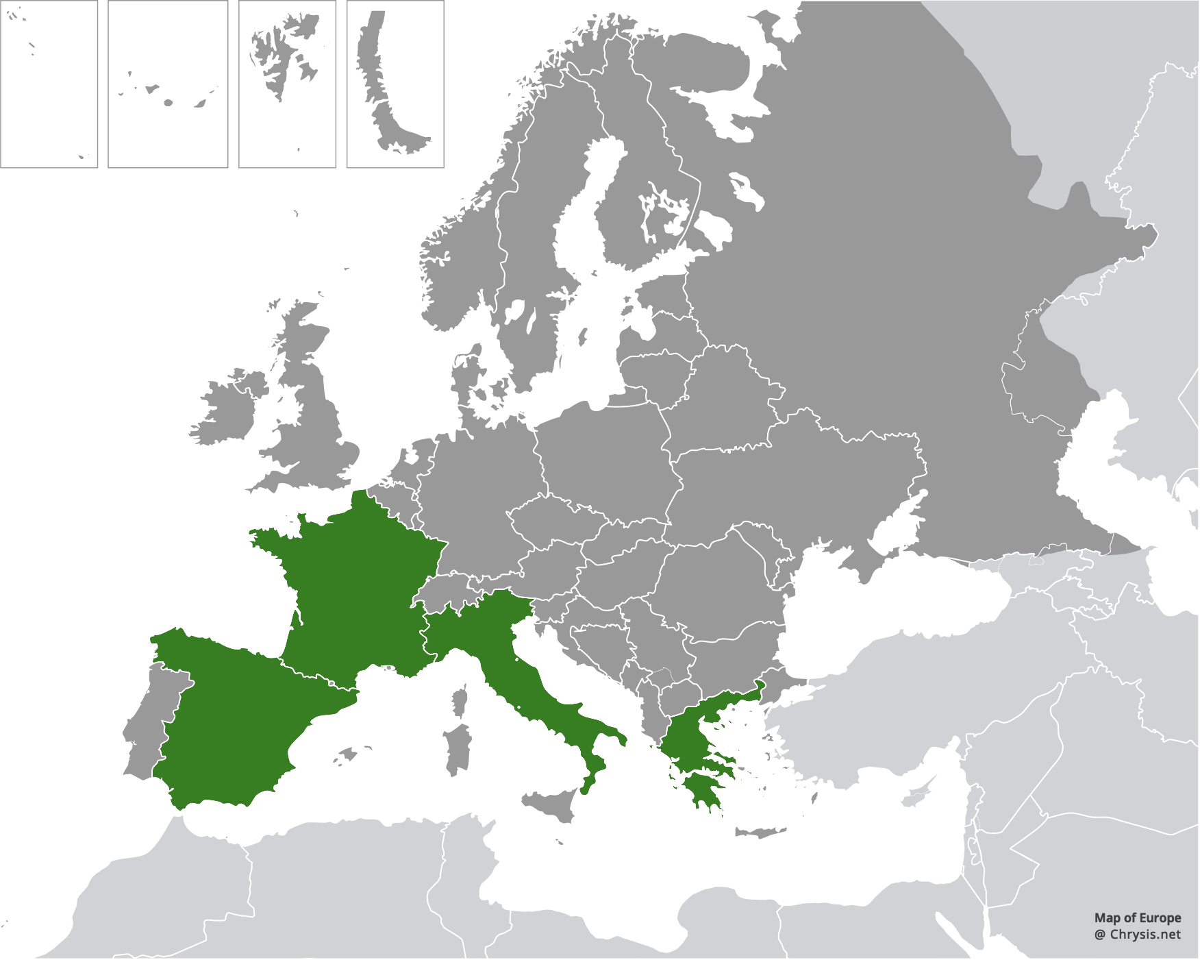 European distribution of Chrysis provenceana Linsenmaier, 1959