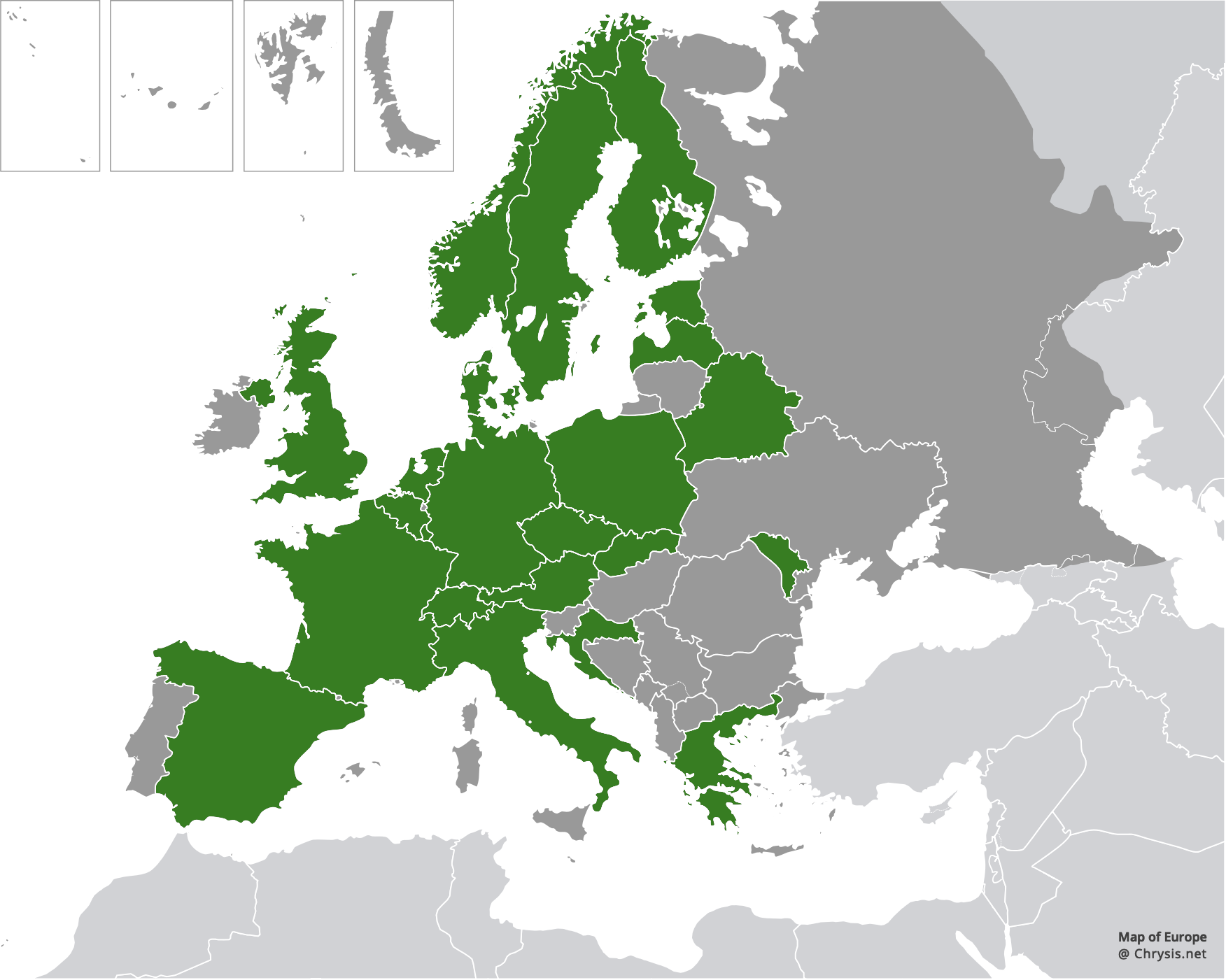 European distribution of Chrysis ruddii Shuckart, 1837