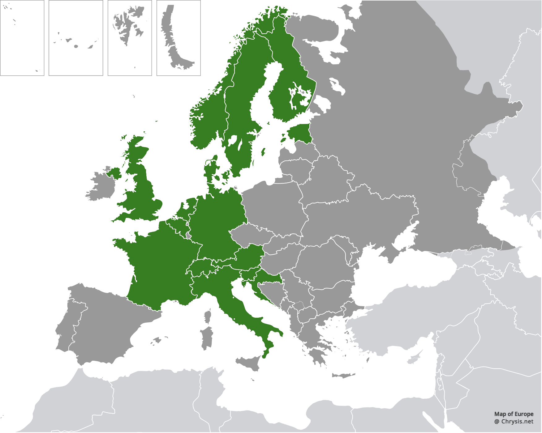 European distribution of Chrysis schencki Linsenmaier, 1968