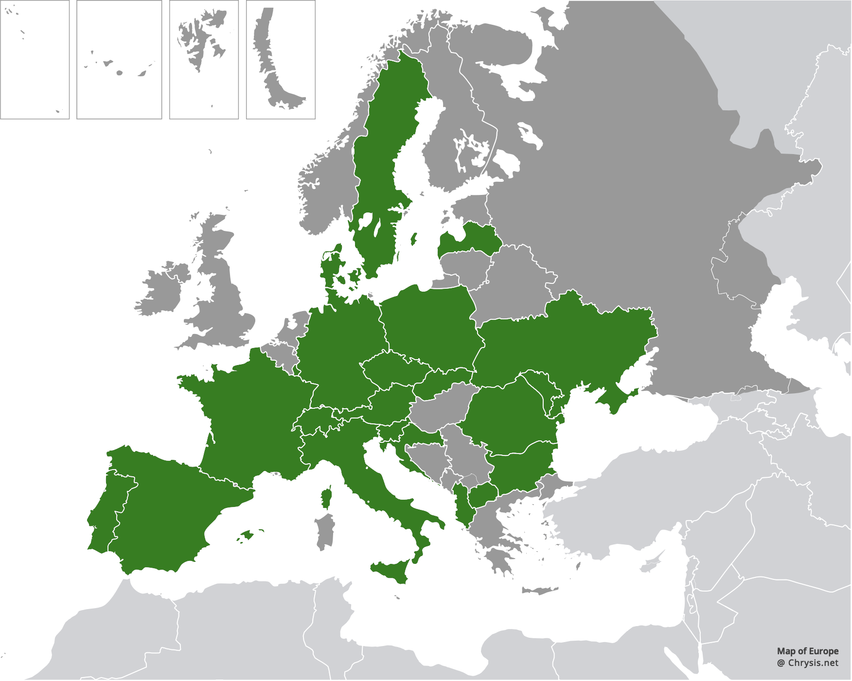 European distribution of Chrysis scutellaris Fabricius, 1794