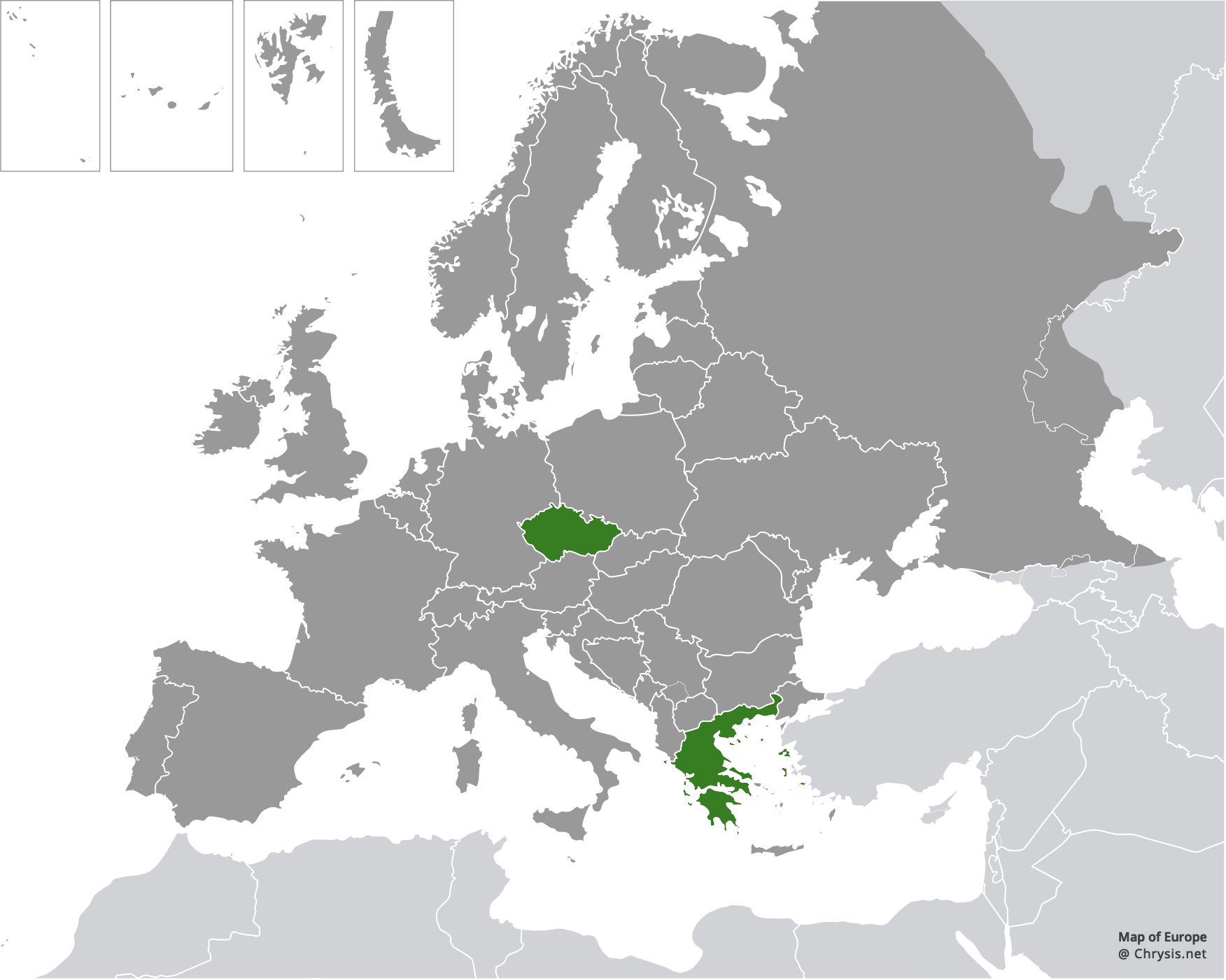European distribution of Chrysis separata