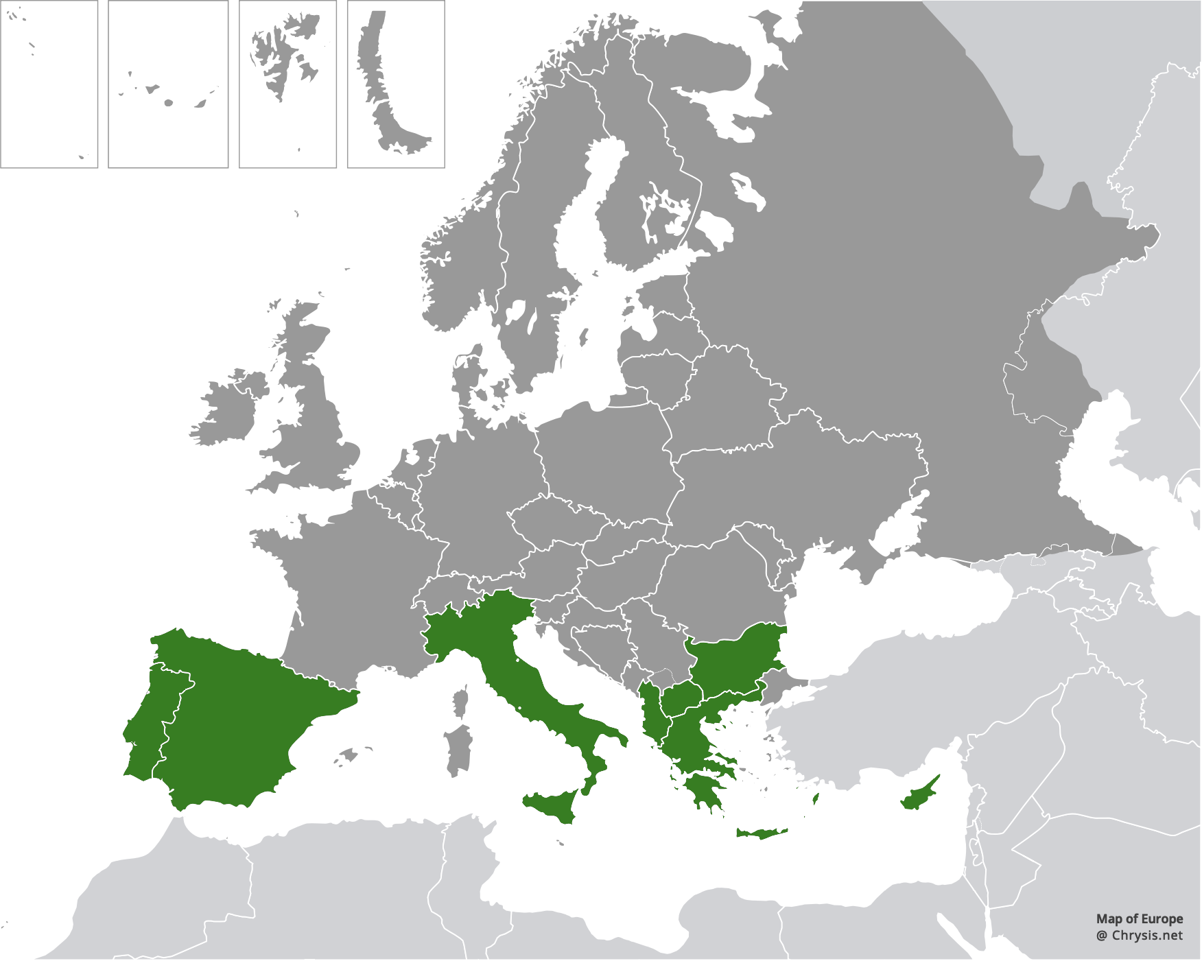 European distribution of Chrysis taczanovskii Radoszkowski, 1876