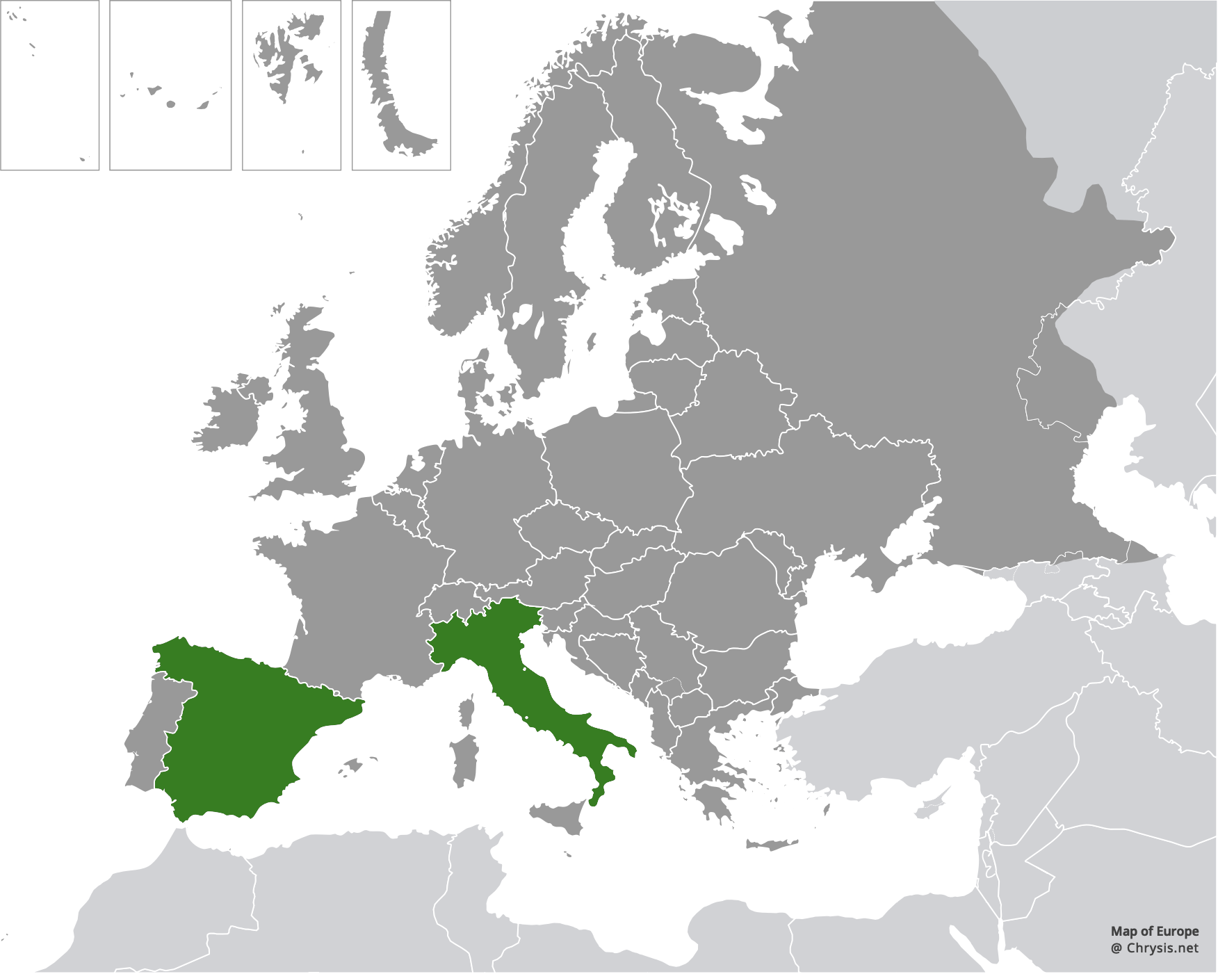 European distribution of Chrysis tingitana Bischoff, 1935