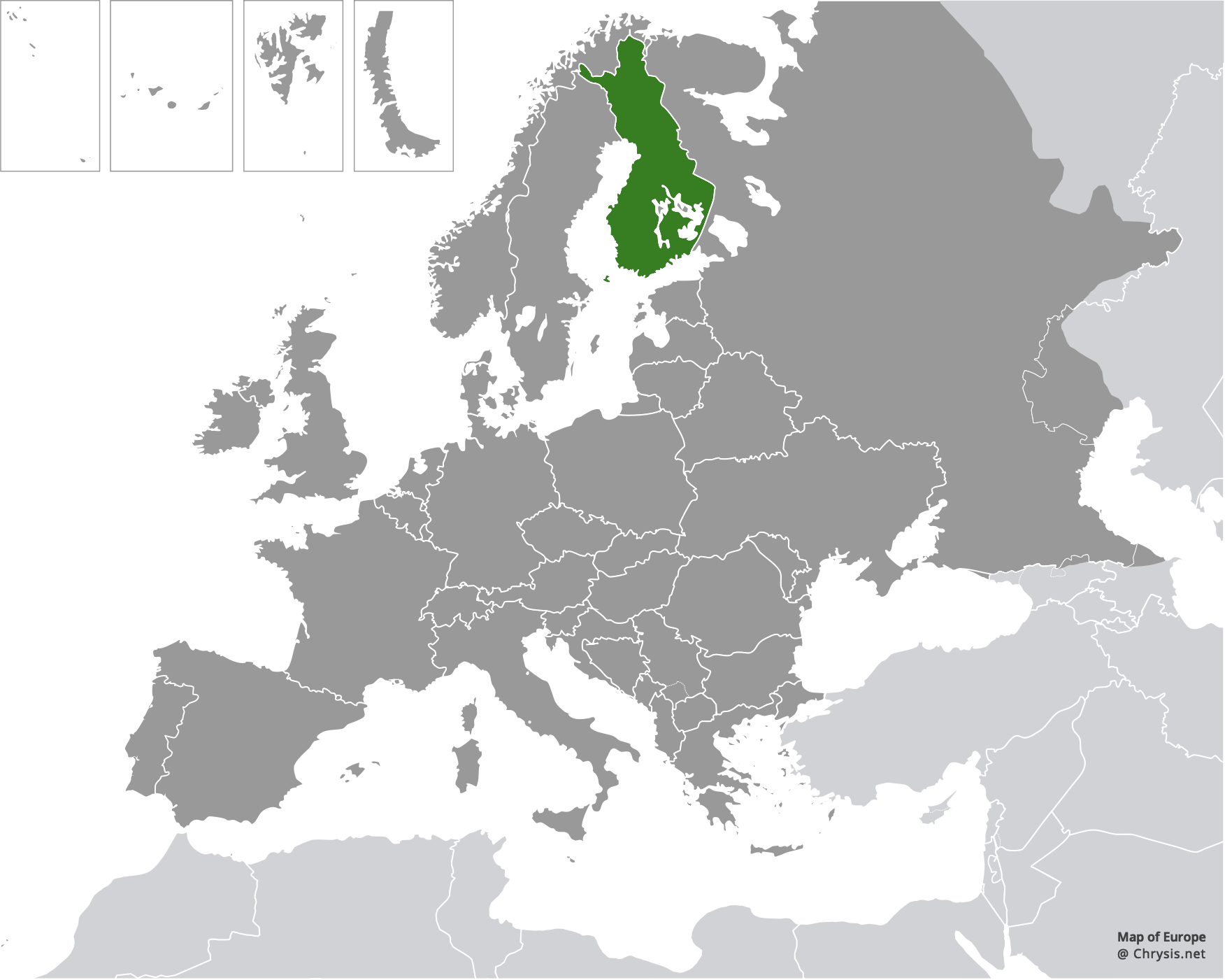 European distribution of Chrysis westerlundi Hellén, 1919