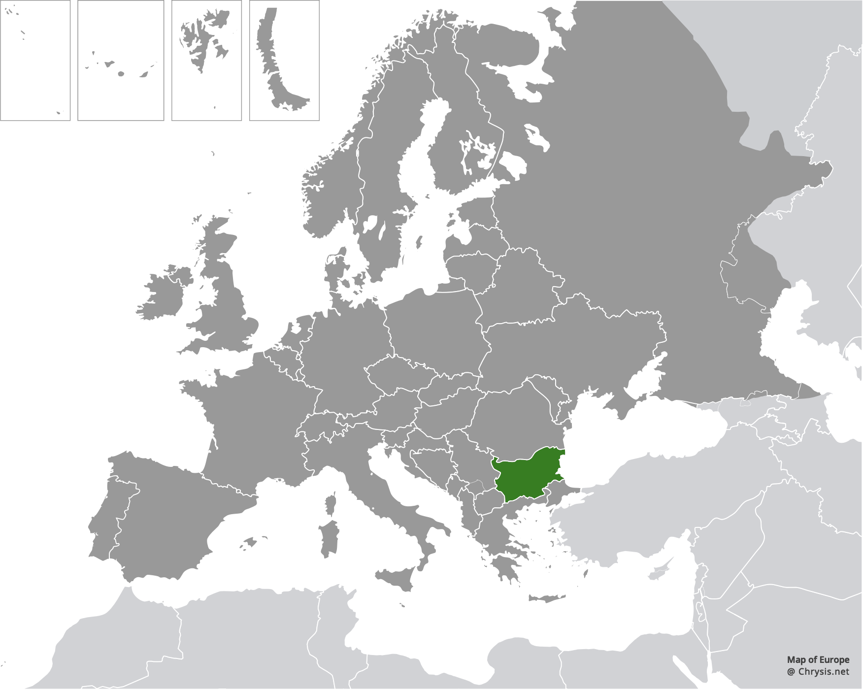 European distribution of Chrysura circe (Mocsáry, 1889)