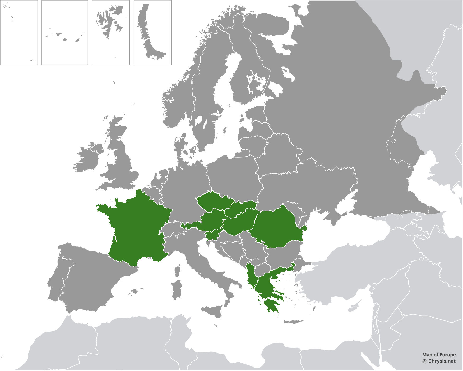 European distribution of Cleptes scutellaris Mocsáry, 1889