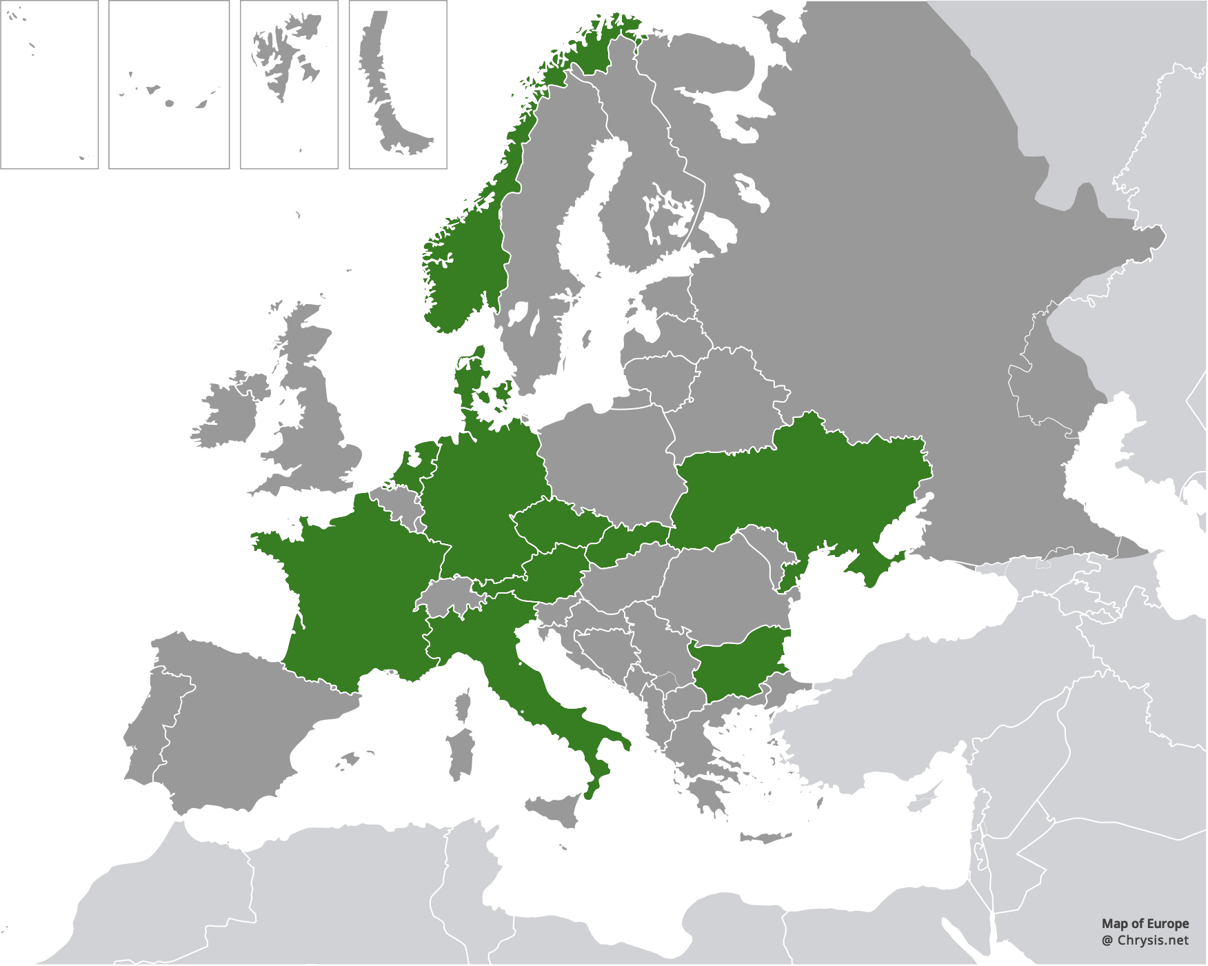 European distribution of Cleptes semicyaneus Tournier, 1879