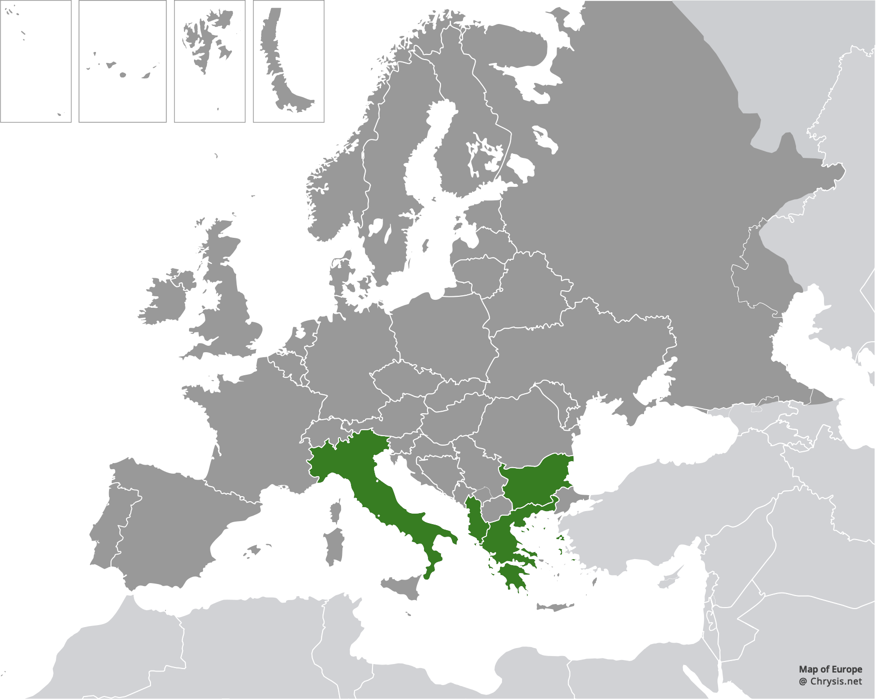 European distribution of Hedychridium aheneum (Dahlbom, 1854)