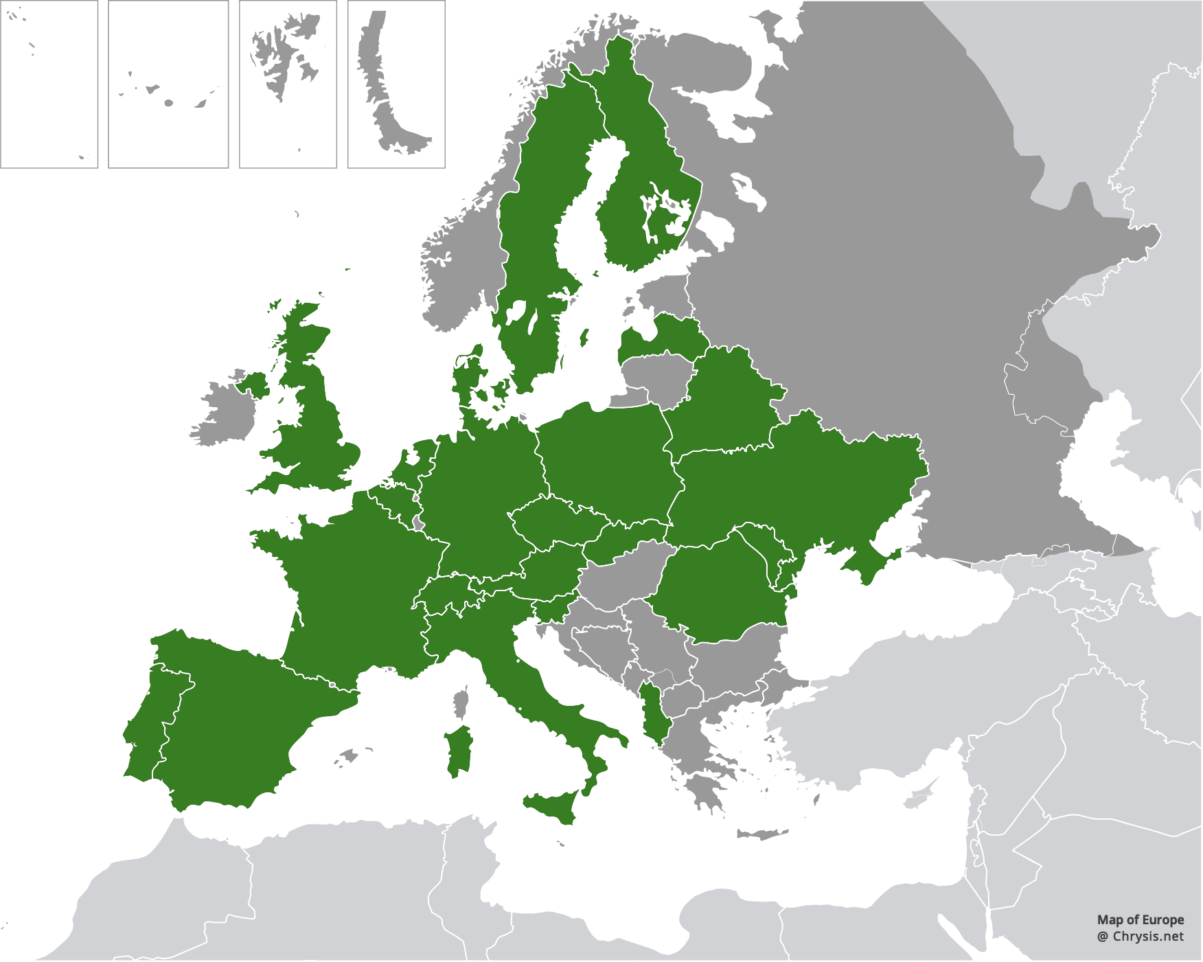 European distribution of Hedychridium coriaceum (Dahlbom, 1854)