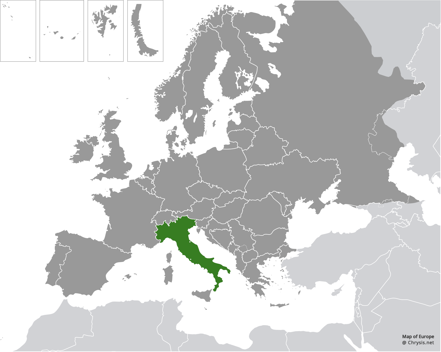 European distribution of Hedychridium etruscum Strumia, 2003