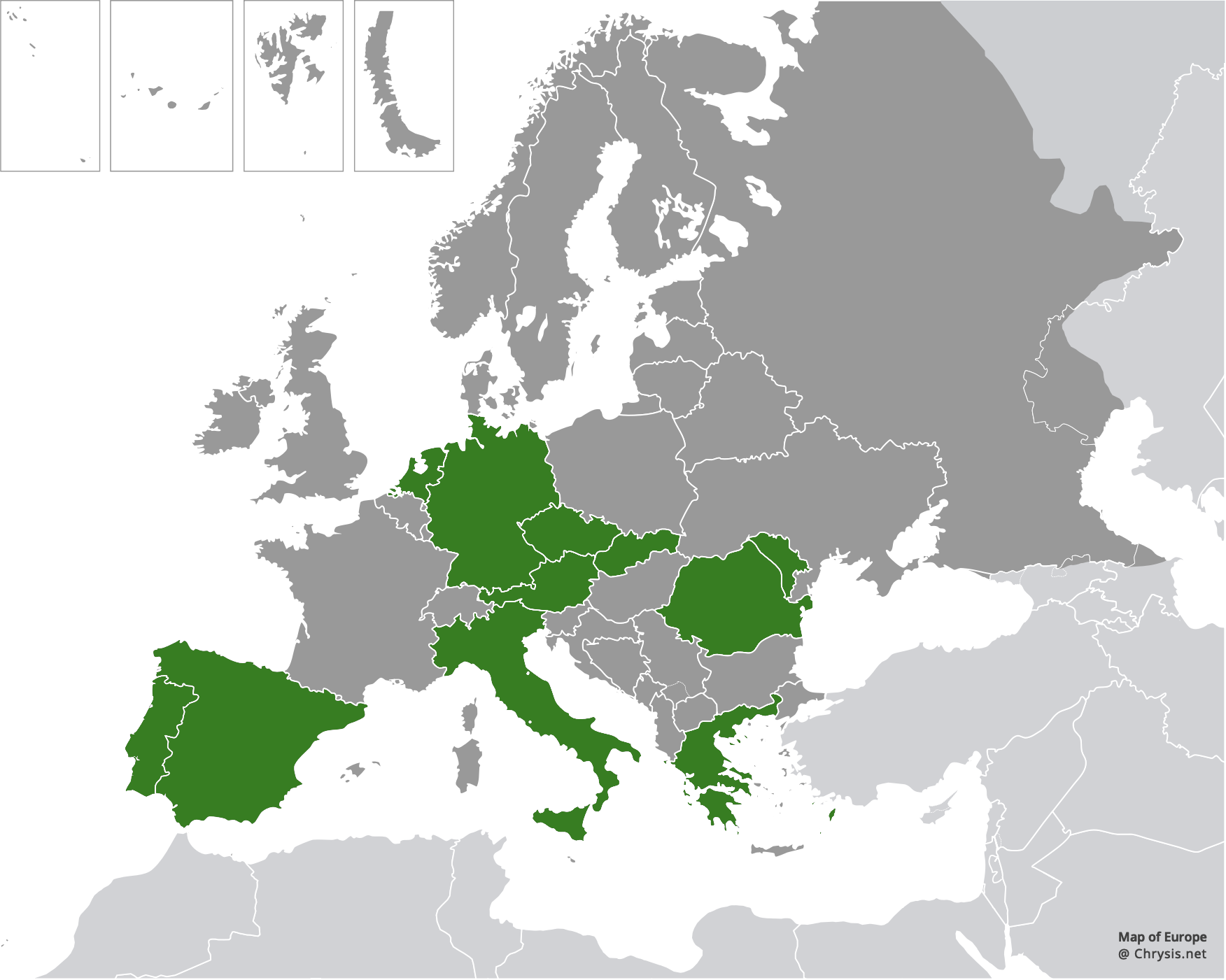 European distribution of Hedychridium femoratum (Dahlbom, 1854)