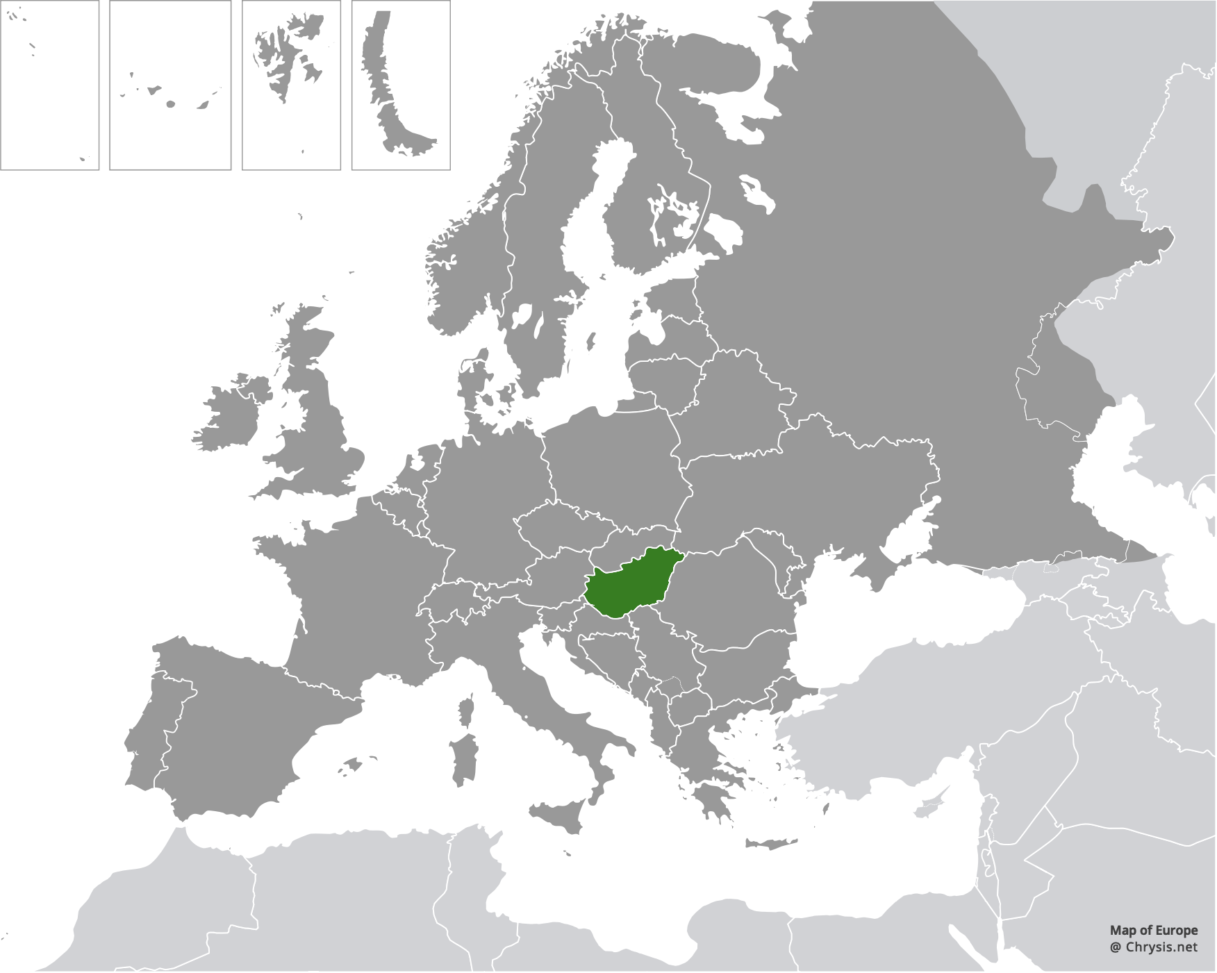 European distribution of Hedychridium hungaricum Móczár, 1964