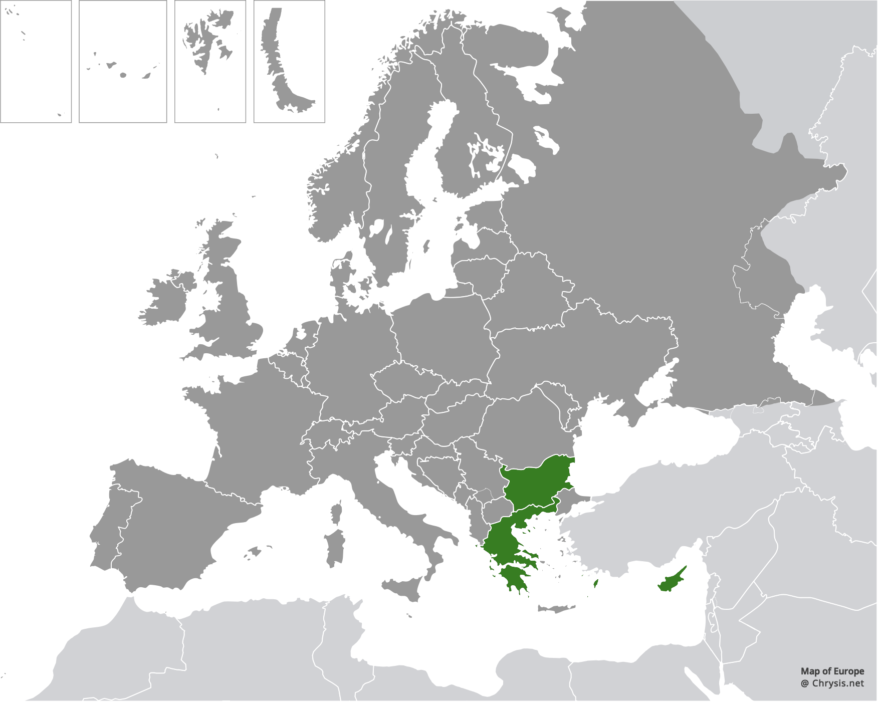 European distribution of Hedychridium insulare