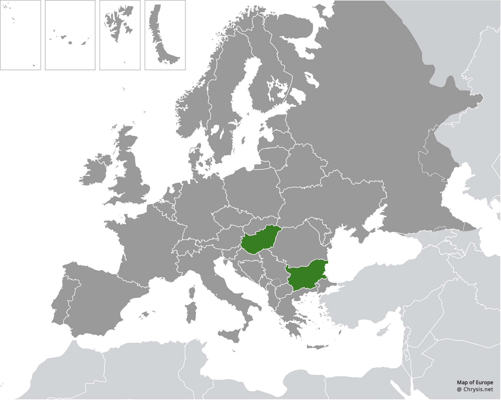 European distribution of Hedychridium jazygicum Móczár, 1964