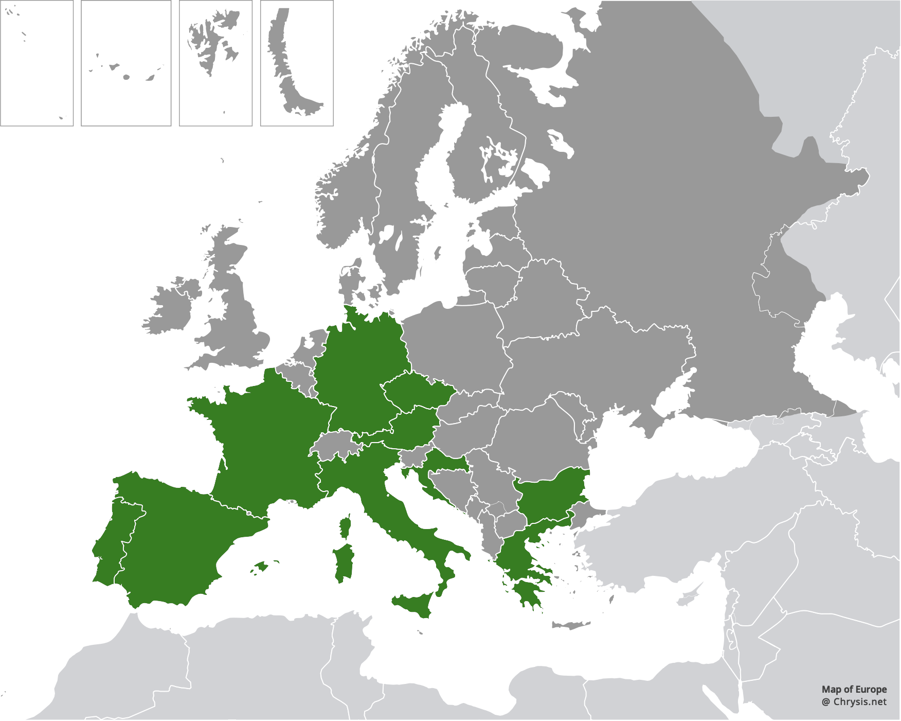 European distribution of Hedychridium jucundum