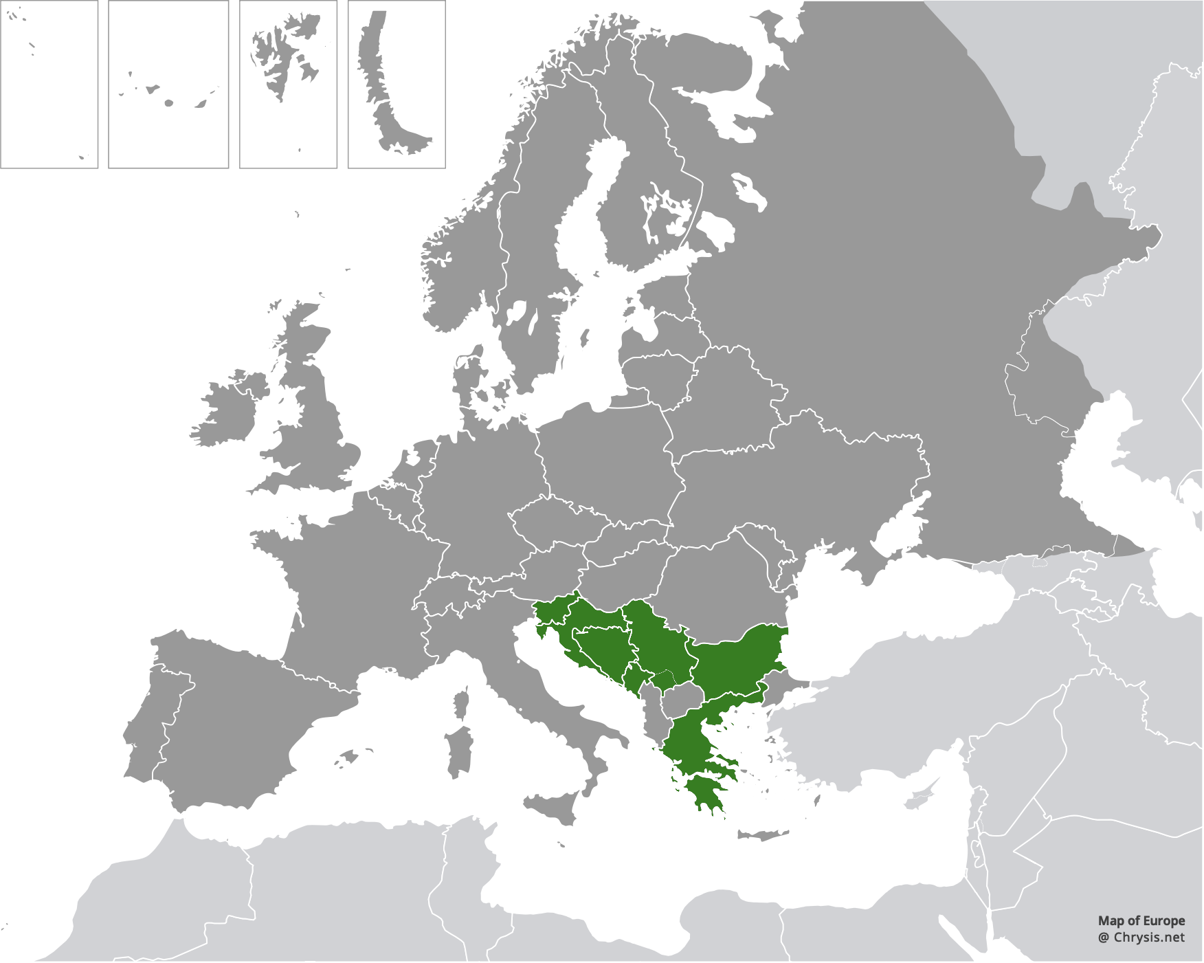 European distribution of Hedychridium maculiventre Linsenmaier, 1959