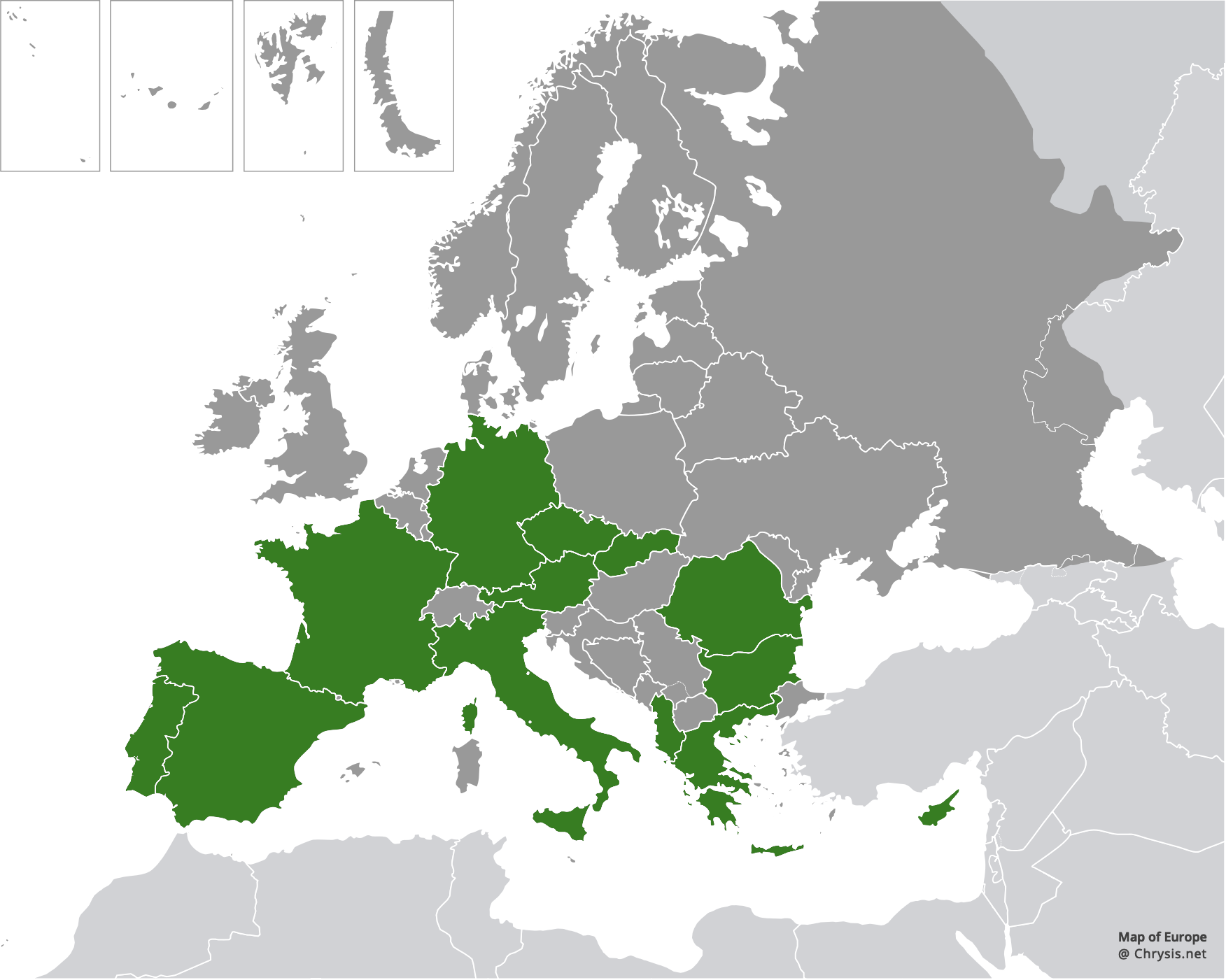 European distribution of Hedychridium monochroum